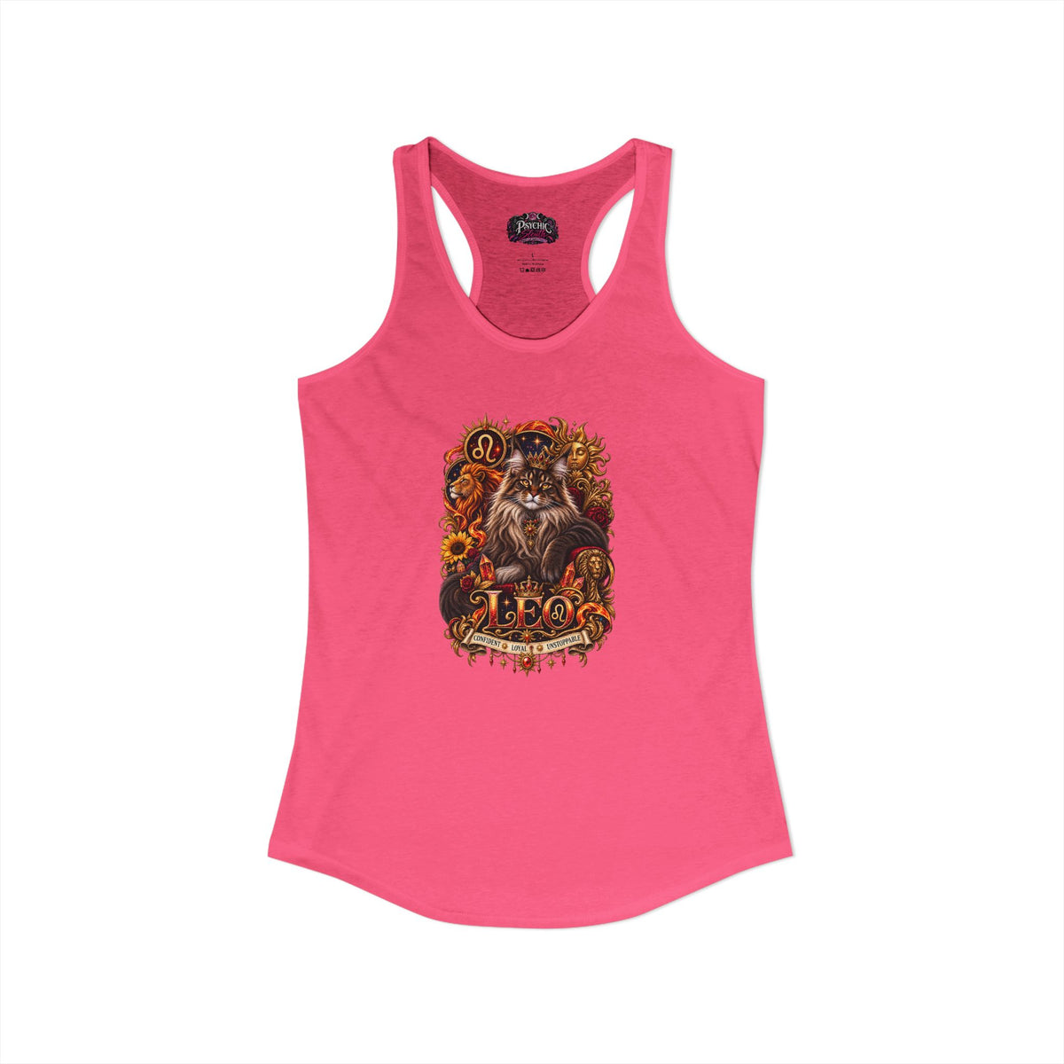 Leo Maine Coon Cat Zodiac Tank- Celestial Astrology Cat Lover Tank