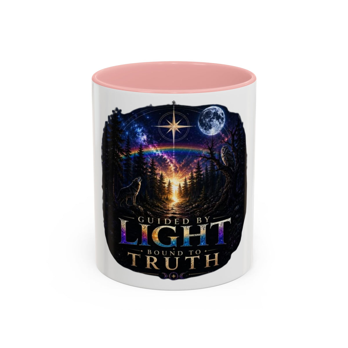 Guided by Light Coffee Mug — Inspirational Nature Moonrise Design (11/15oz) Advocacy mug