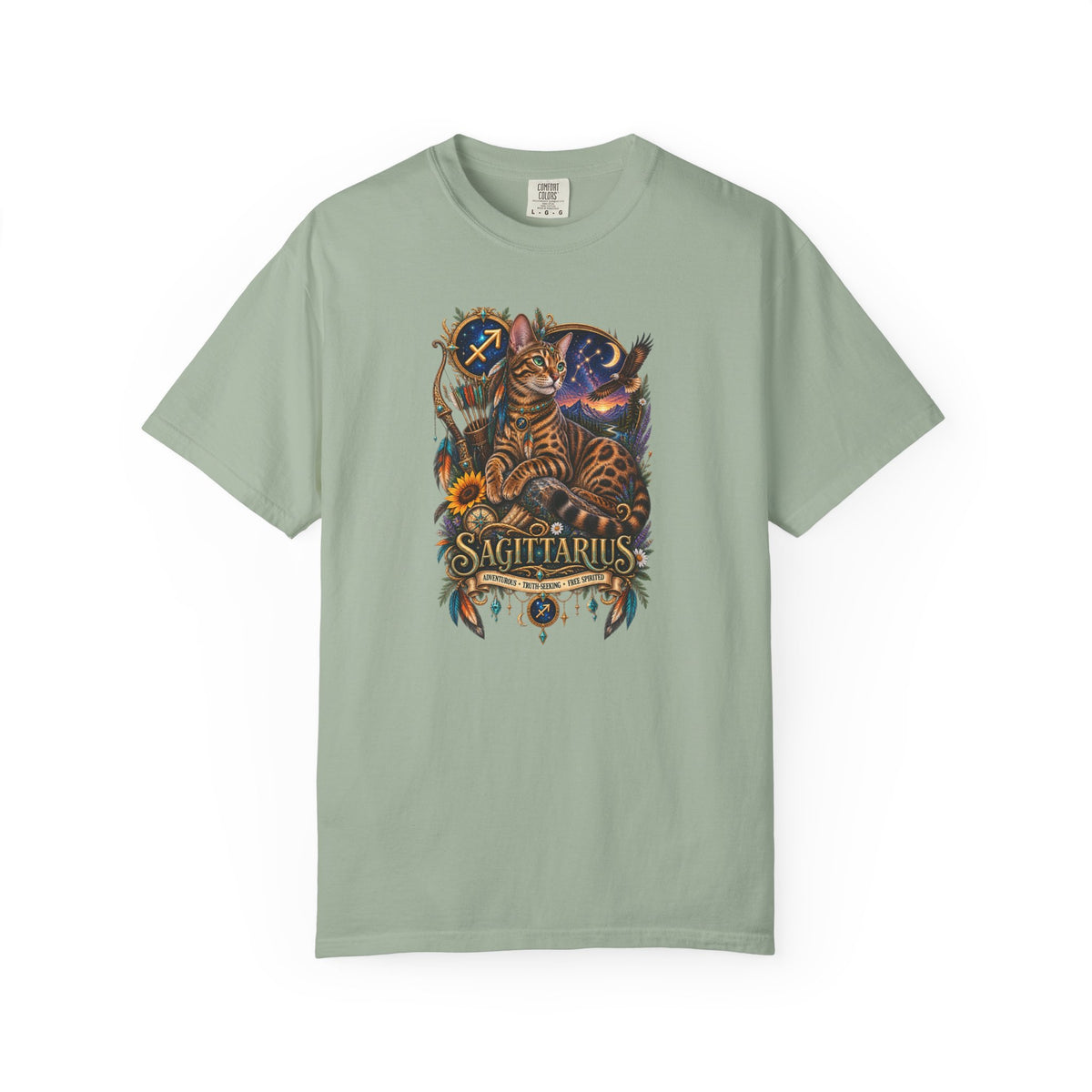 Sagittarius Zodiac Bengal Cat T-Shirt — Astrological Archer Horoscope Tee