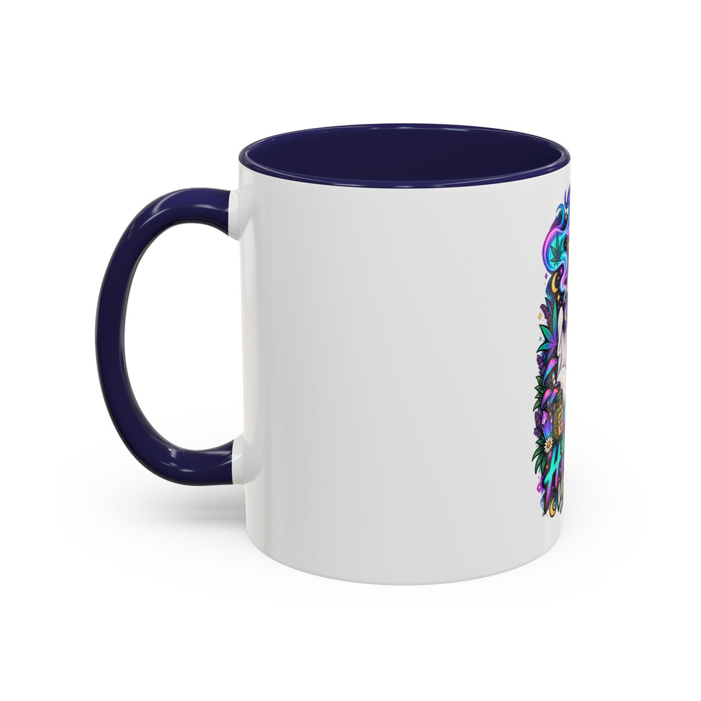 Higher Vibrations Coffee Mug — Cute Ghost & Cat Accent Mug (11/15 oz)