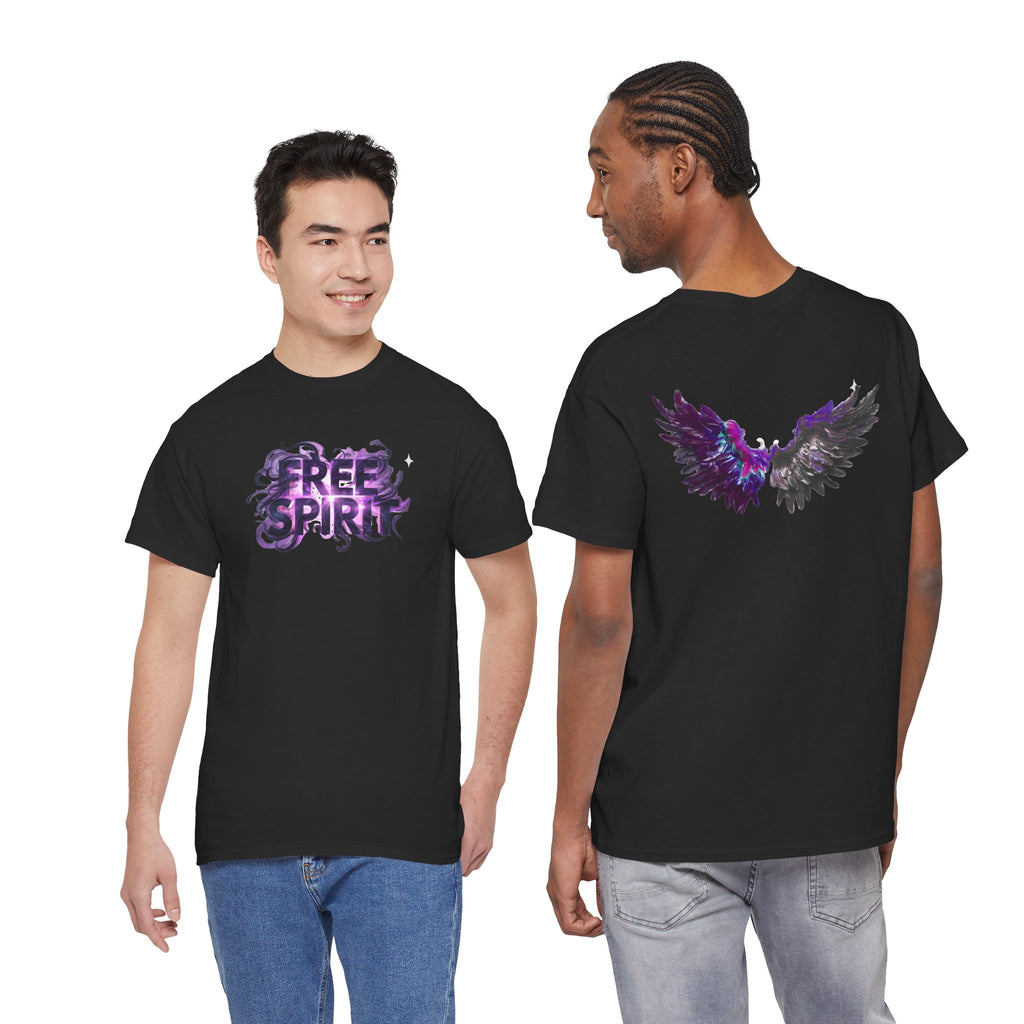 Free Spirit Tee — Purple Galaxy Wings Graphic T-Shirt
