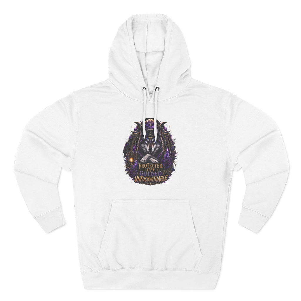 Guided, Protected Unfuckwithable Wolf Hoodie- Occult Graphic