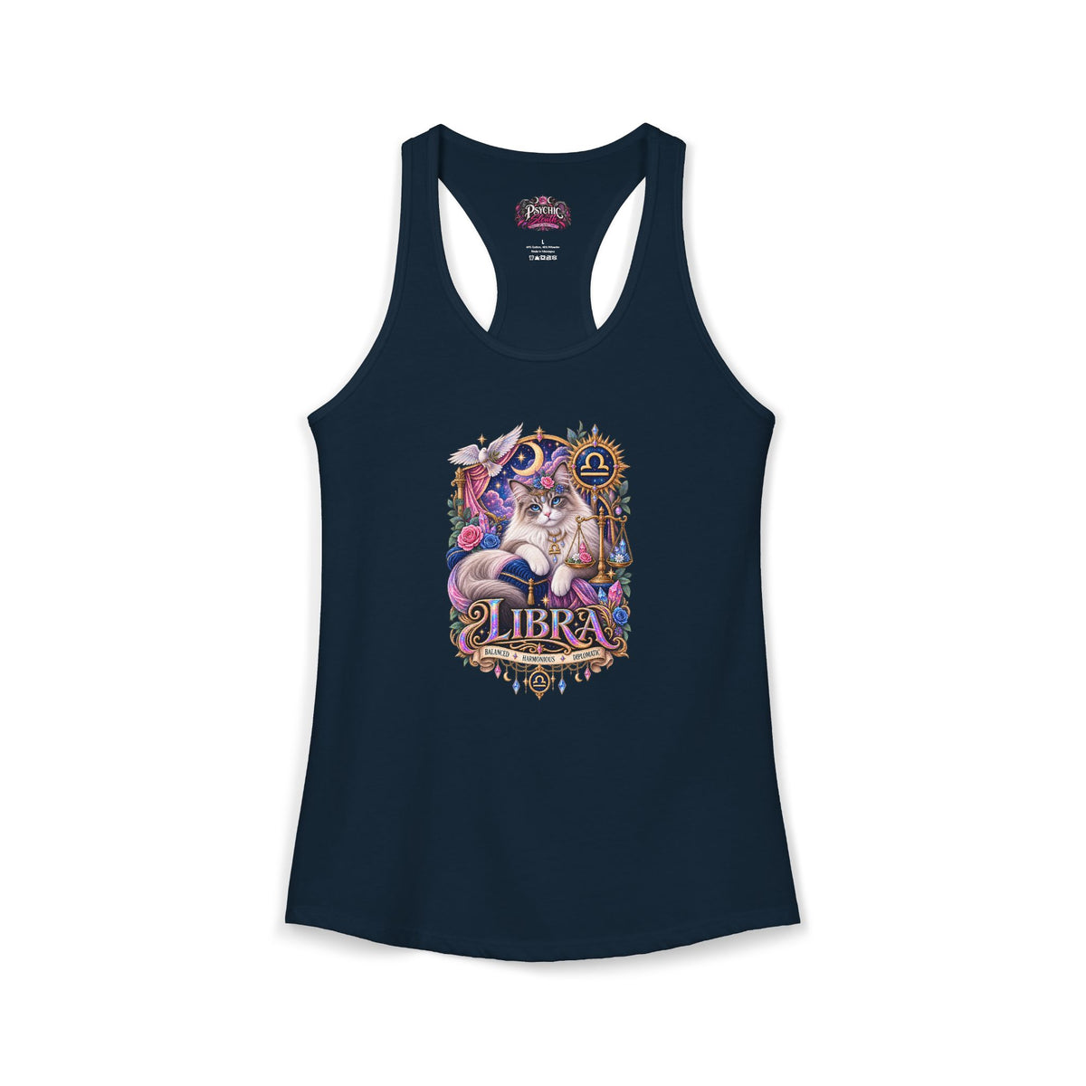Libra Persian Cat Zodiac Tank- Celestial Astrology Cat Lover Tank