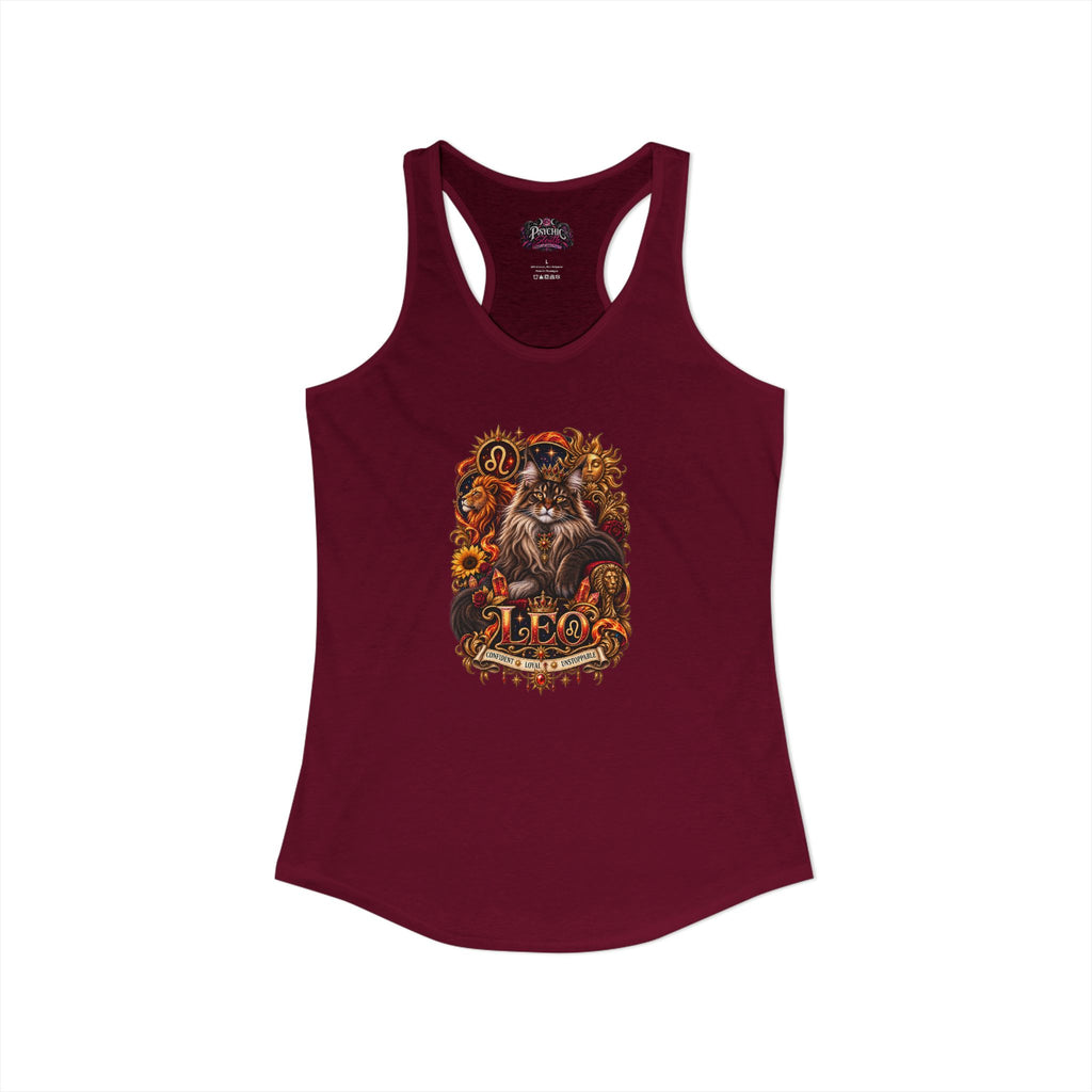 Leo Maine Coon Cat Zodiac Tank- Celestial Astrology Cat Lover Tank