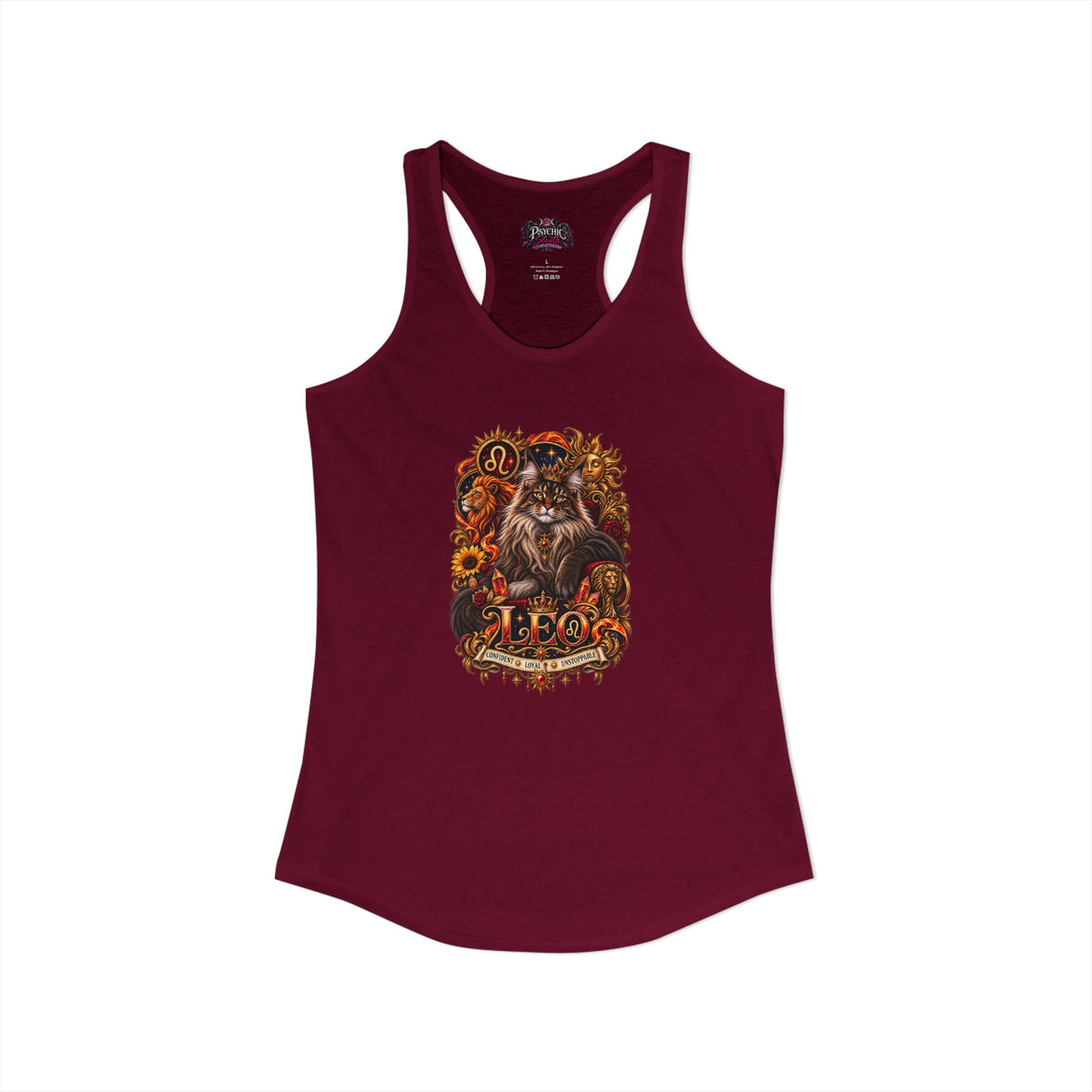 Leo Maine Coon Cat Zodiac Tank- Celestial Astrology Cat Lover Tank
