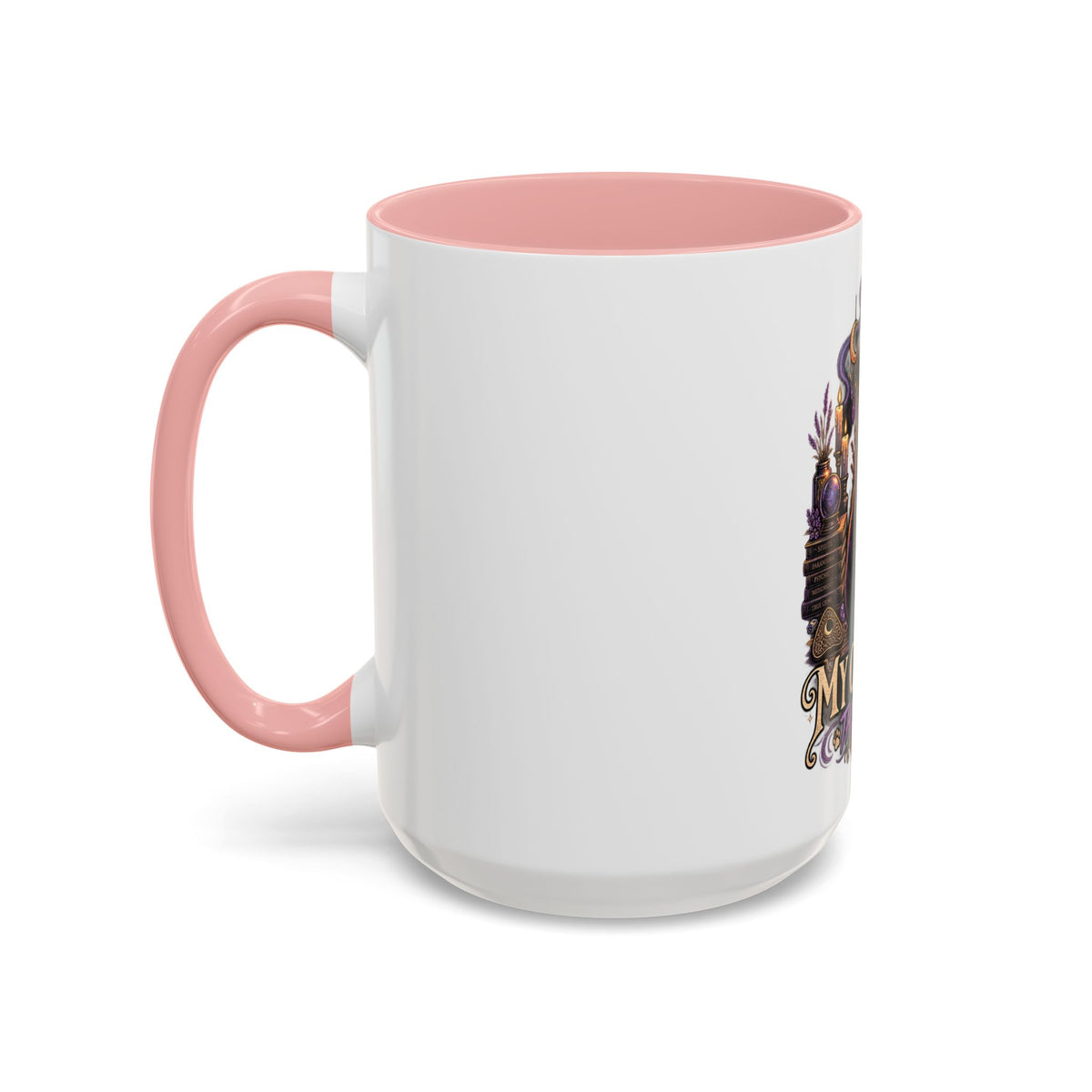 My Cat Sees Them Too Accent Coffee Mug – Halloween Cat & Ghost 11/15oz