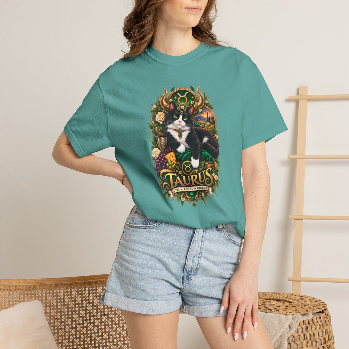 Taurus Tuxedo Cat Zodiac T-Shirt — Astrological Taurus Graphic Tee