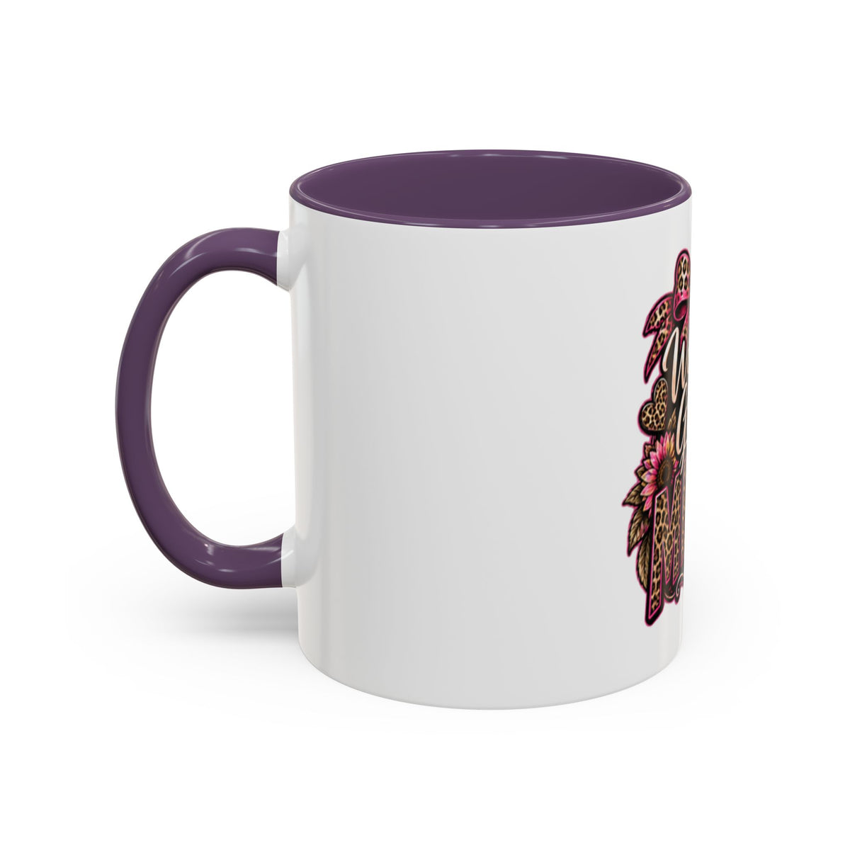 World's Greatest Mema Accent Coffee Mug – Leopard Pink Bow Gift for Grandma (11/15 oz)