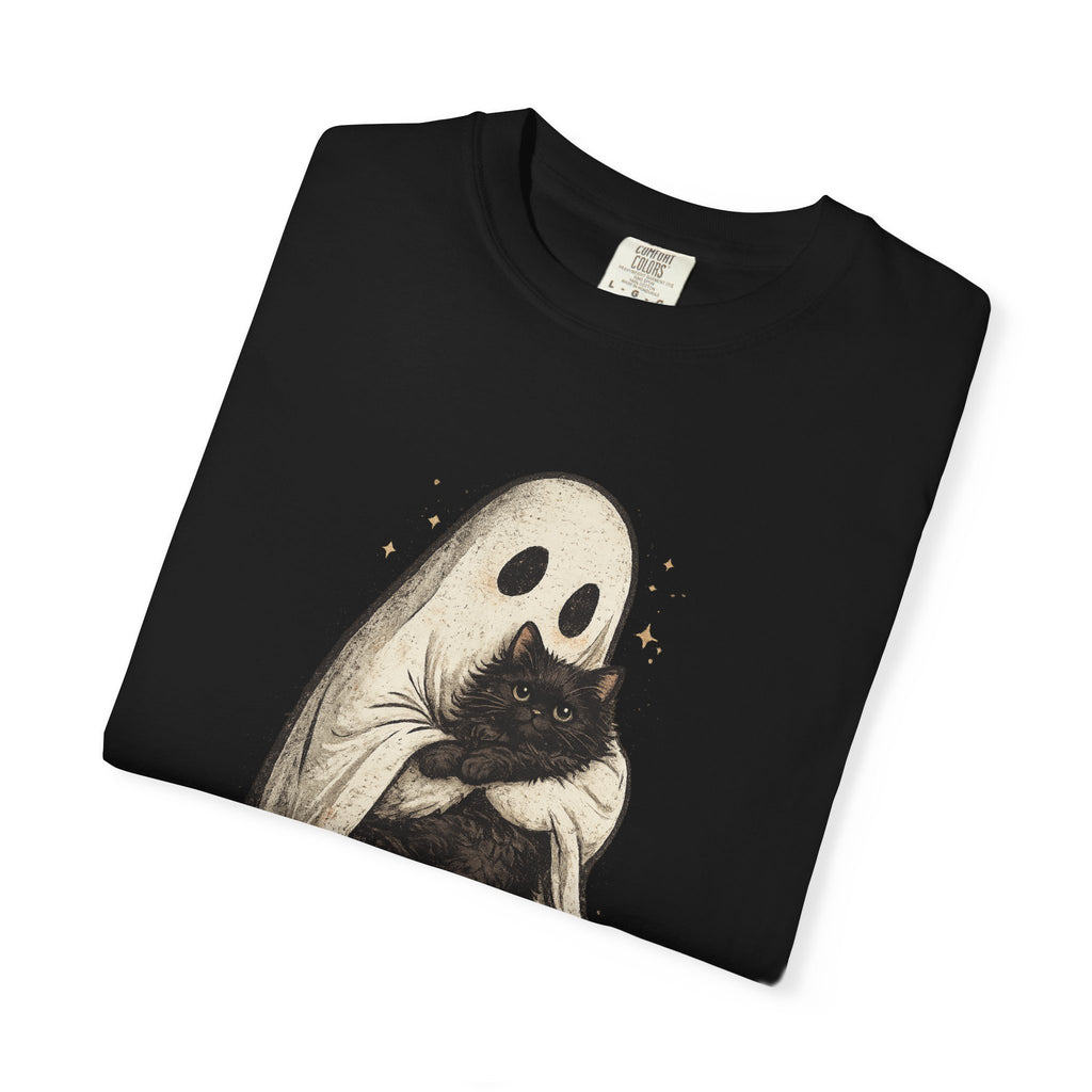 Ghost Hug T-Shirt — Cute Ghost Holding Cat Graphic Tee