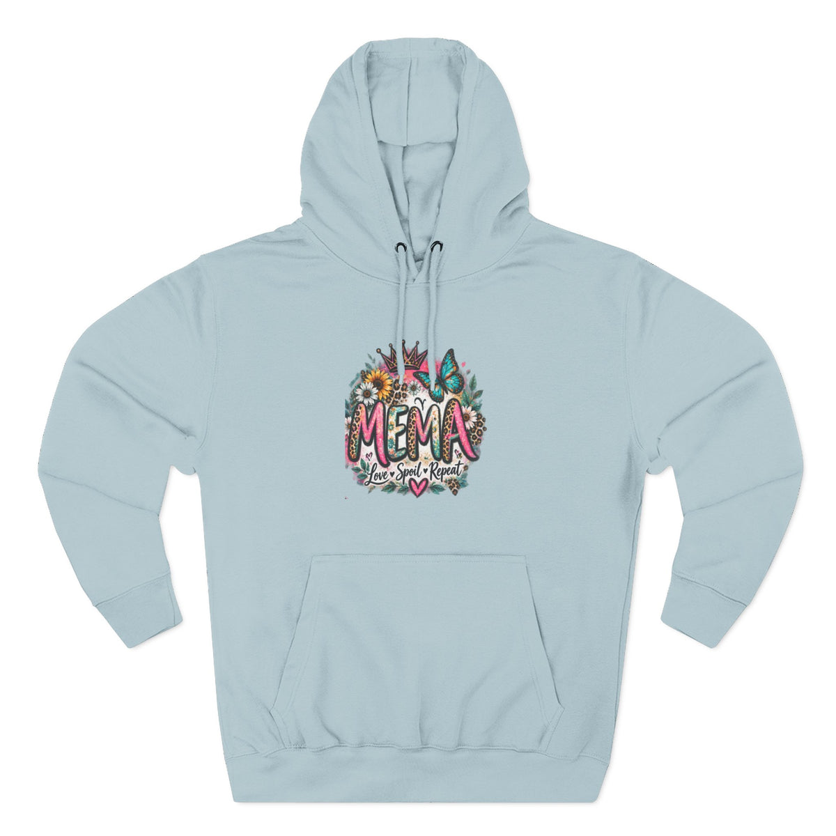 Mema Floral Hoodie — Cozy Fleece Pullover with Sunflower & Succulent Design