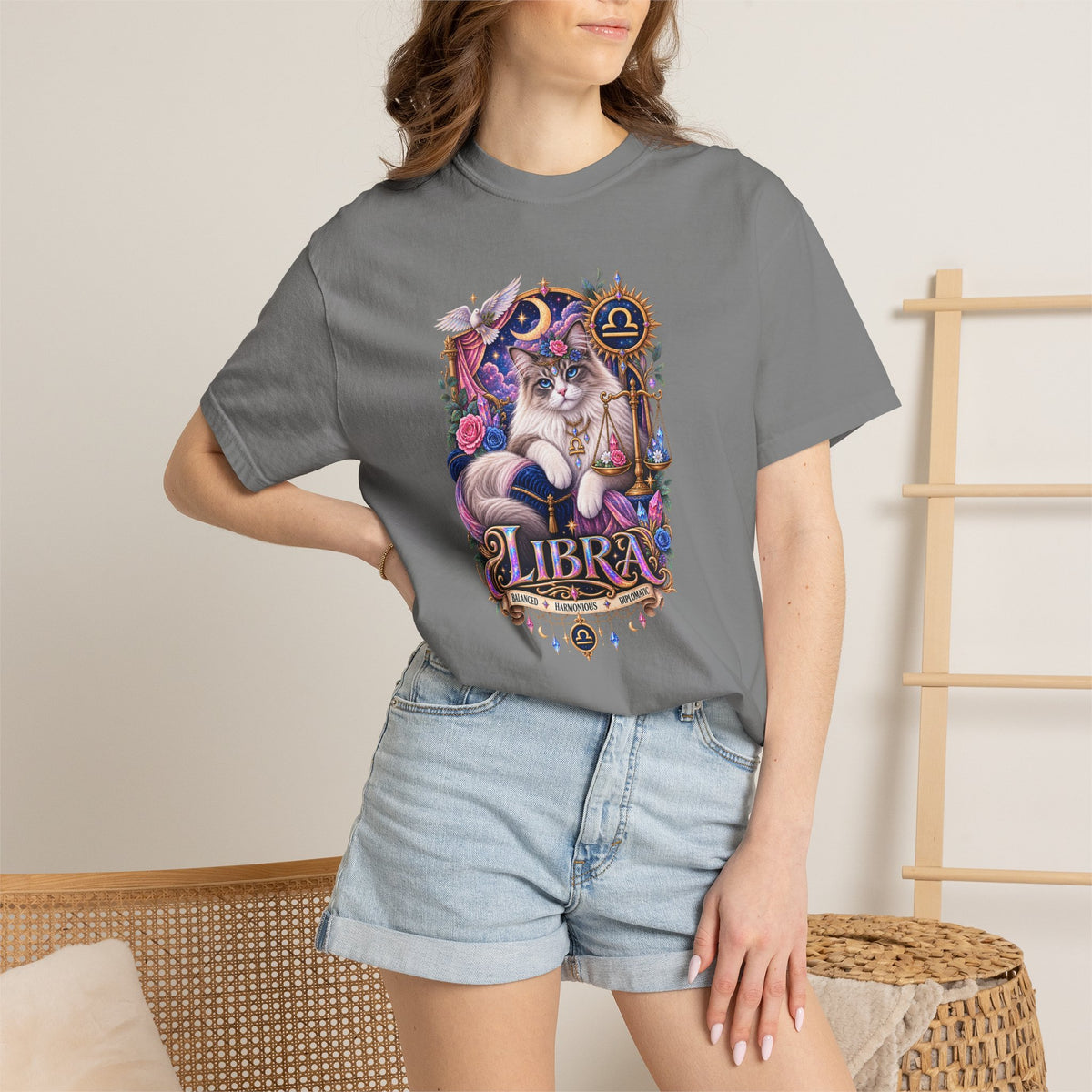 Libra Zodiac T-Shirt — Persian Celestial Scale Astrology Tee