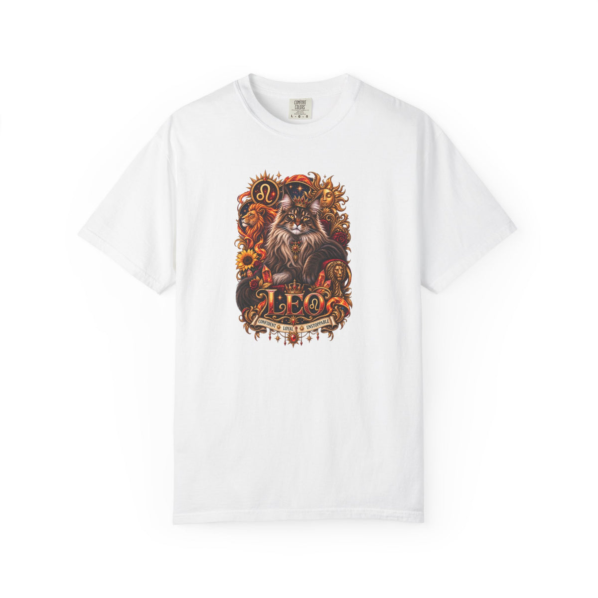 Leo Zodiac Cats T-Shirt — Maine coon Astrology Tee