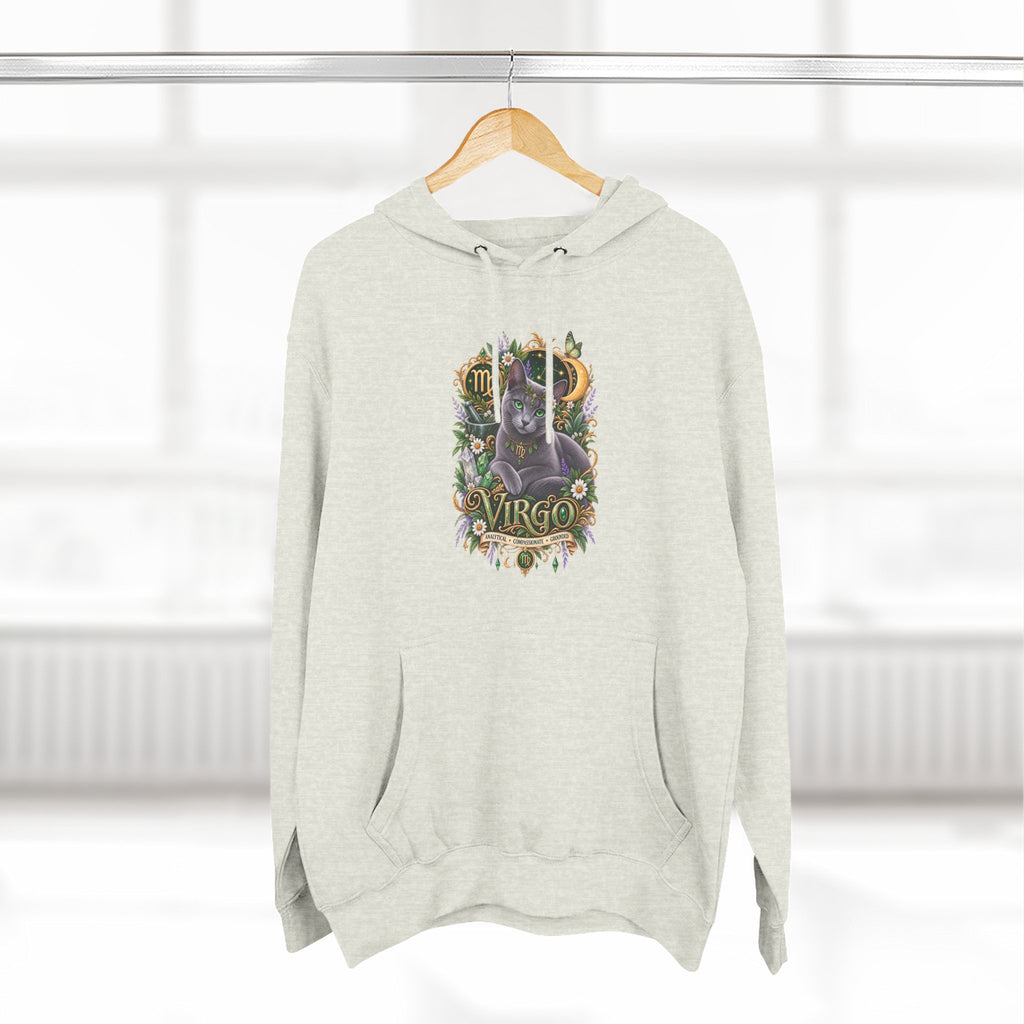 Virgo Russian Blue Cat Zodiac Hoodie — Astrological Virgo Horoscope Pullover