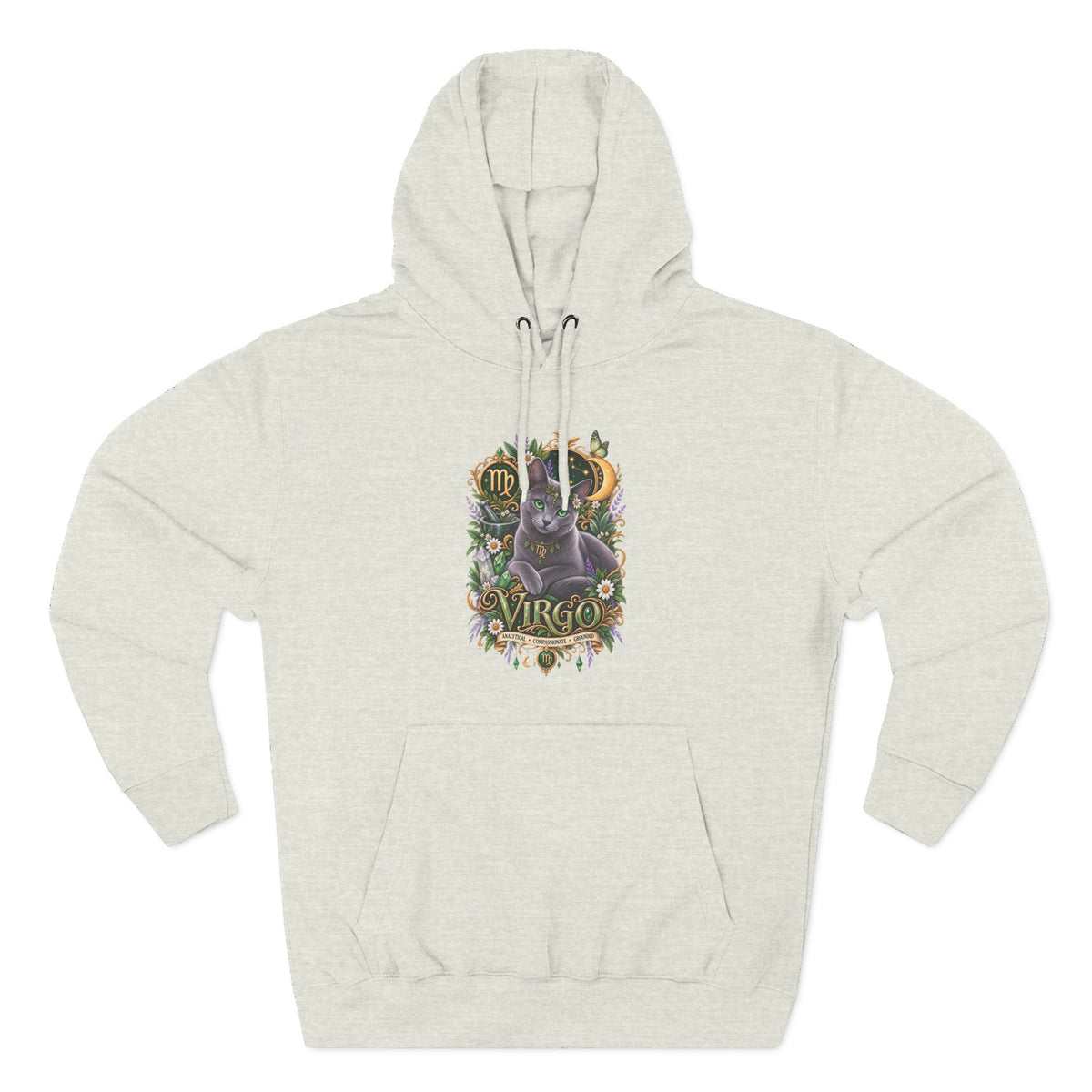 Virgo Russian Blue Cat Zodiac Hoodie — Astrological Virgo Horoscope Pullover