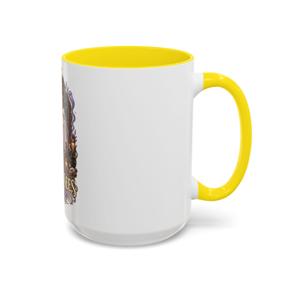 My Cat Sees Them Too Accent Coffee Mug – Halloween Cat & Ghost 11/15oz