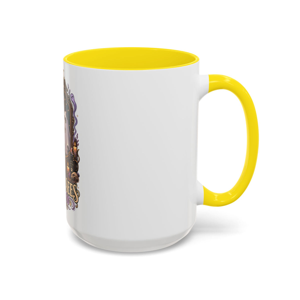 My Cat Sees Them Too Accent Coffee Mug – Halloween Cat & Ghost 11/15oz