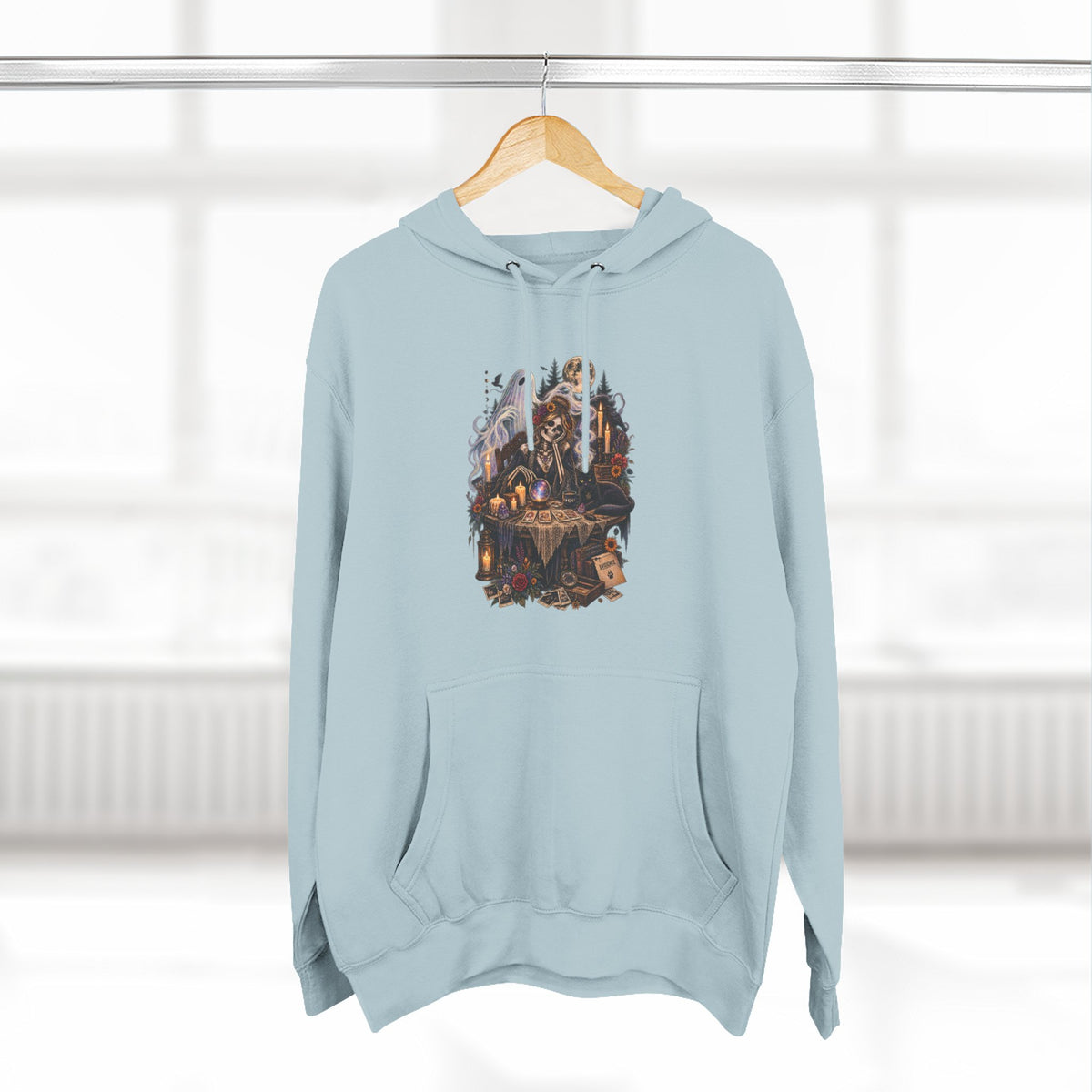 Skeleton, Cat and Ghost Tarot Seance- Paranormal Tees