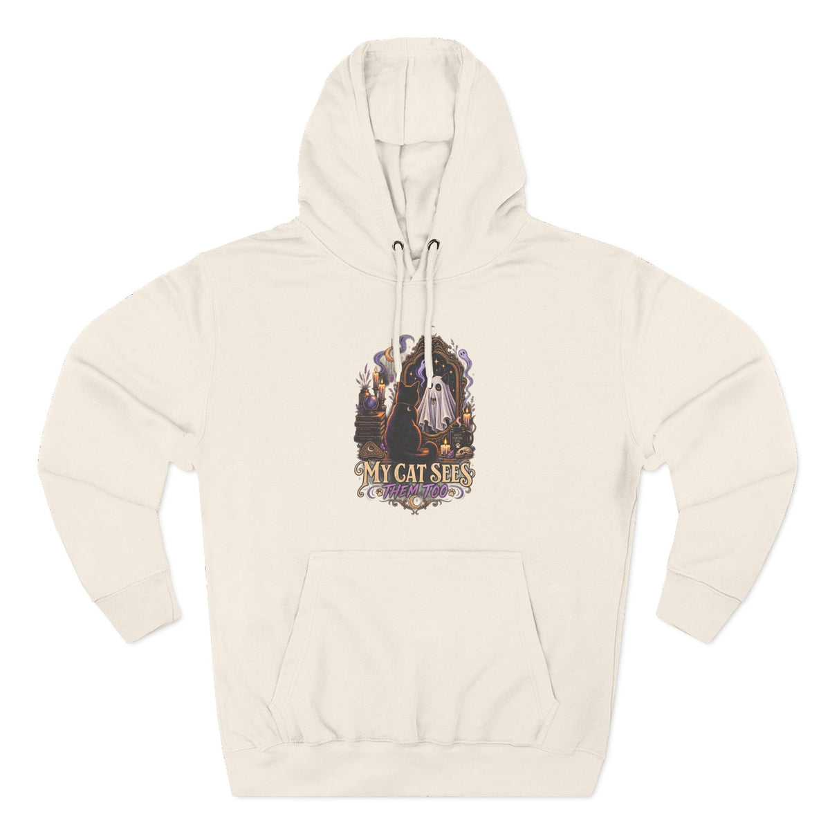 My Cat Sees Them Too- Black Cat Ghost Hoodie