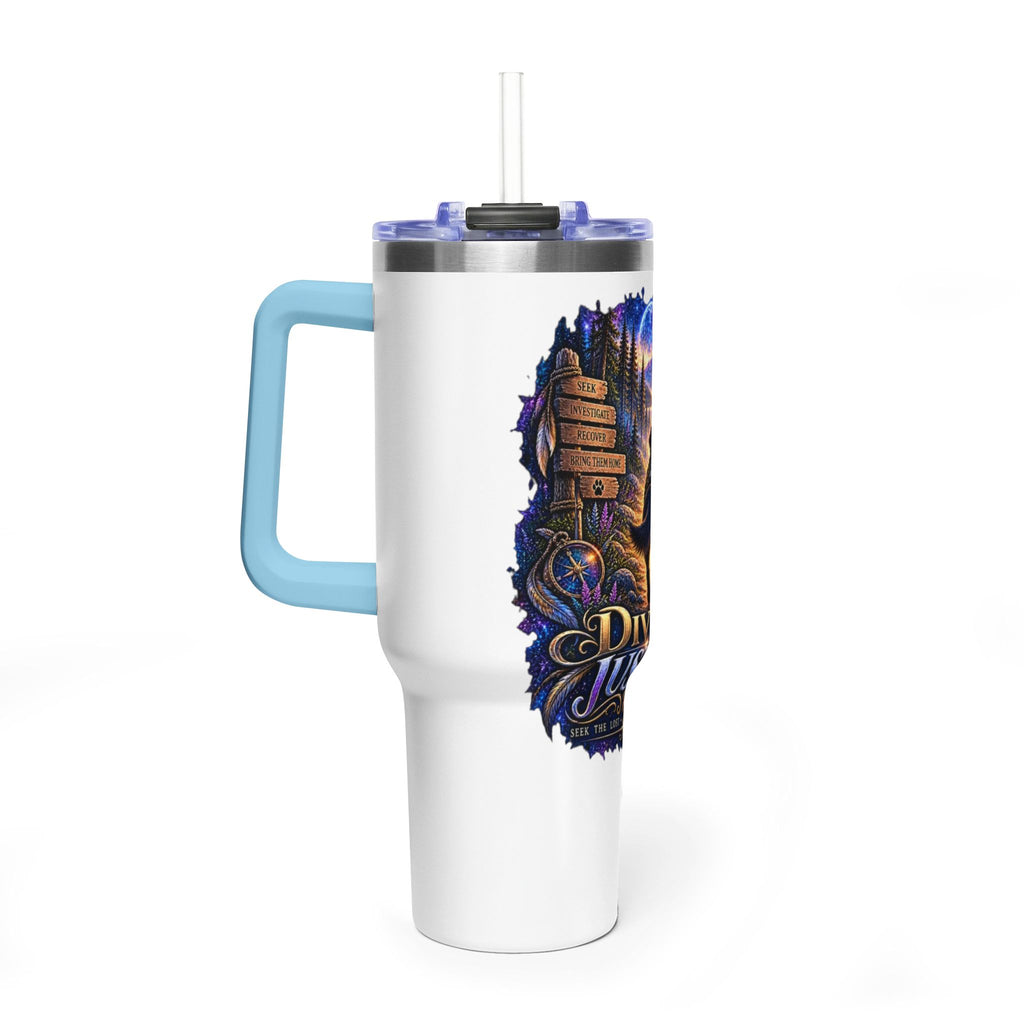 40oz Vacuum Tumbler – “Divine Justice” Support the mission