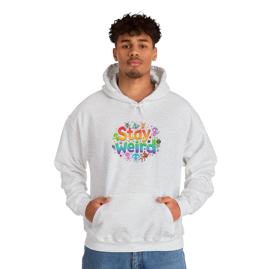 Stay Weird Hoodie — Colorful Rainbow Graphic Pullover