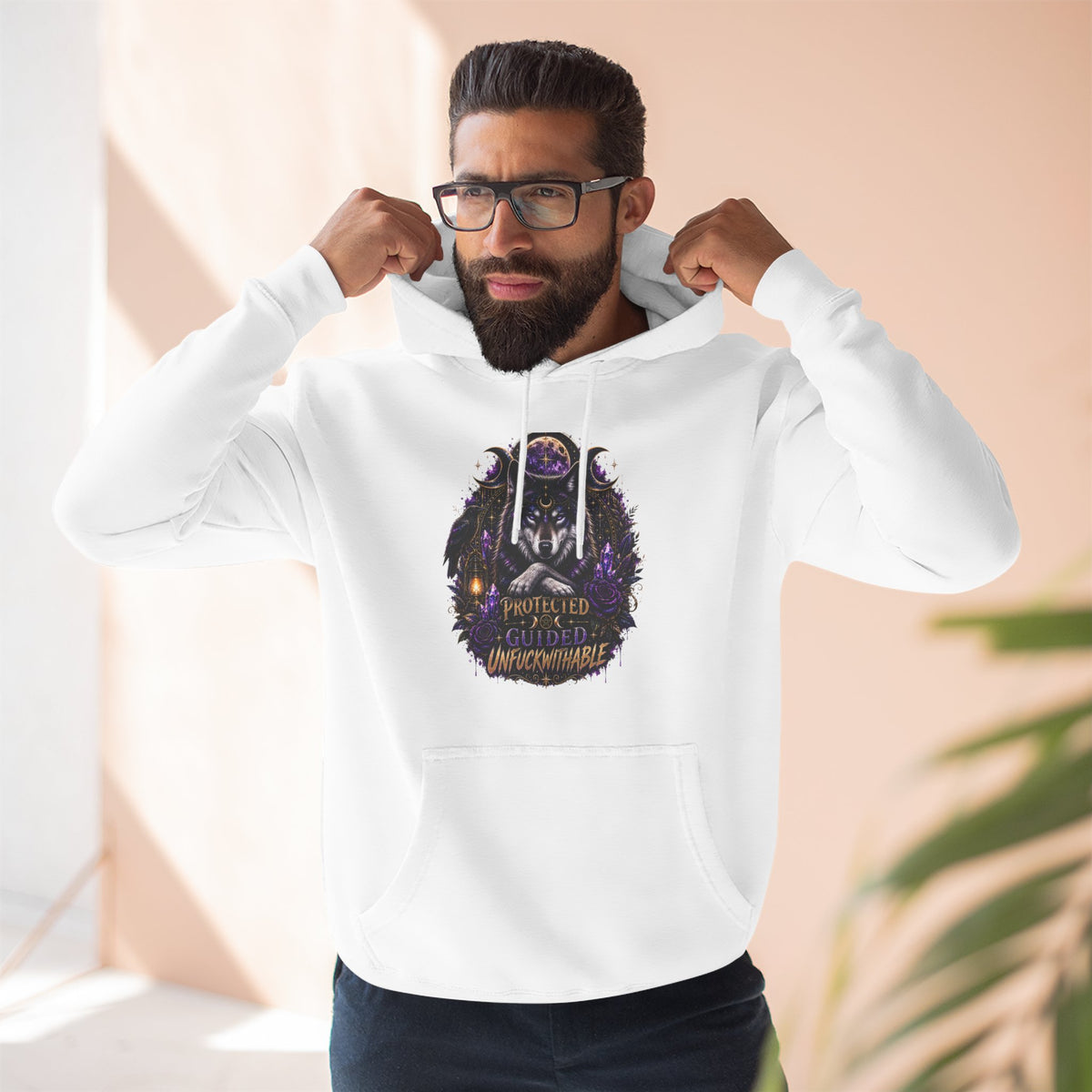 Guided, Protected Unfuckwithable Wolf Hoodie- Occult Graphic