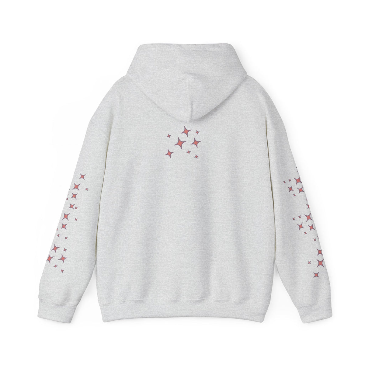 Queen Energy Hoodie — Feminine Crown Graphic Pullover with Star Sleeve Accents