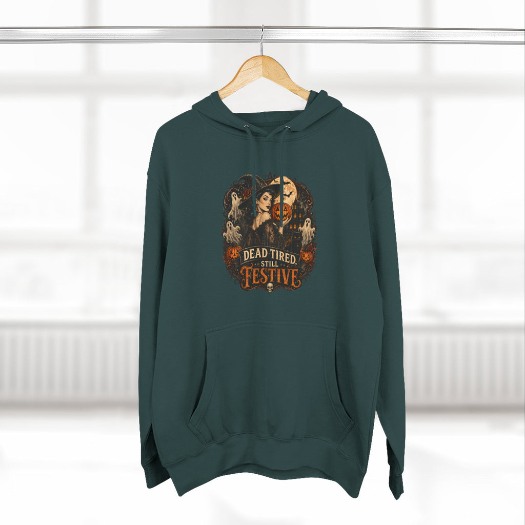 Dead Tired but Festive Hoodie — Funny Halloween Pullover