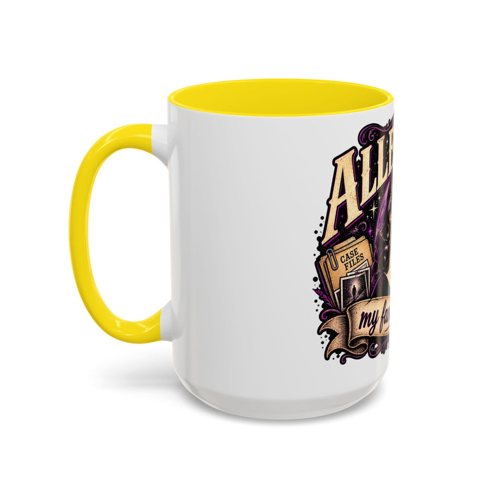 Allegedly Coffee Mug — Retro Pinup Mystery Design