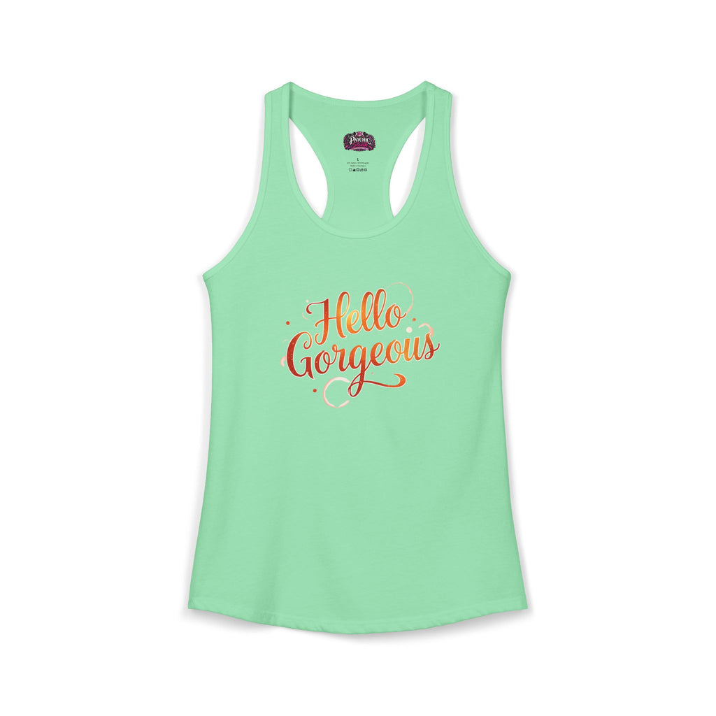 Sunset Hello Gorgeous Ideal Racerback Tank