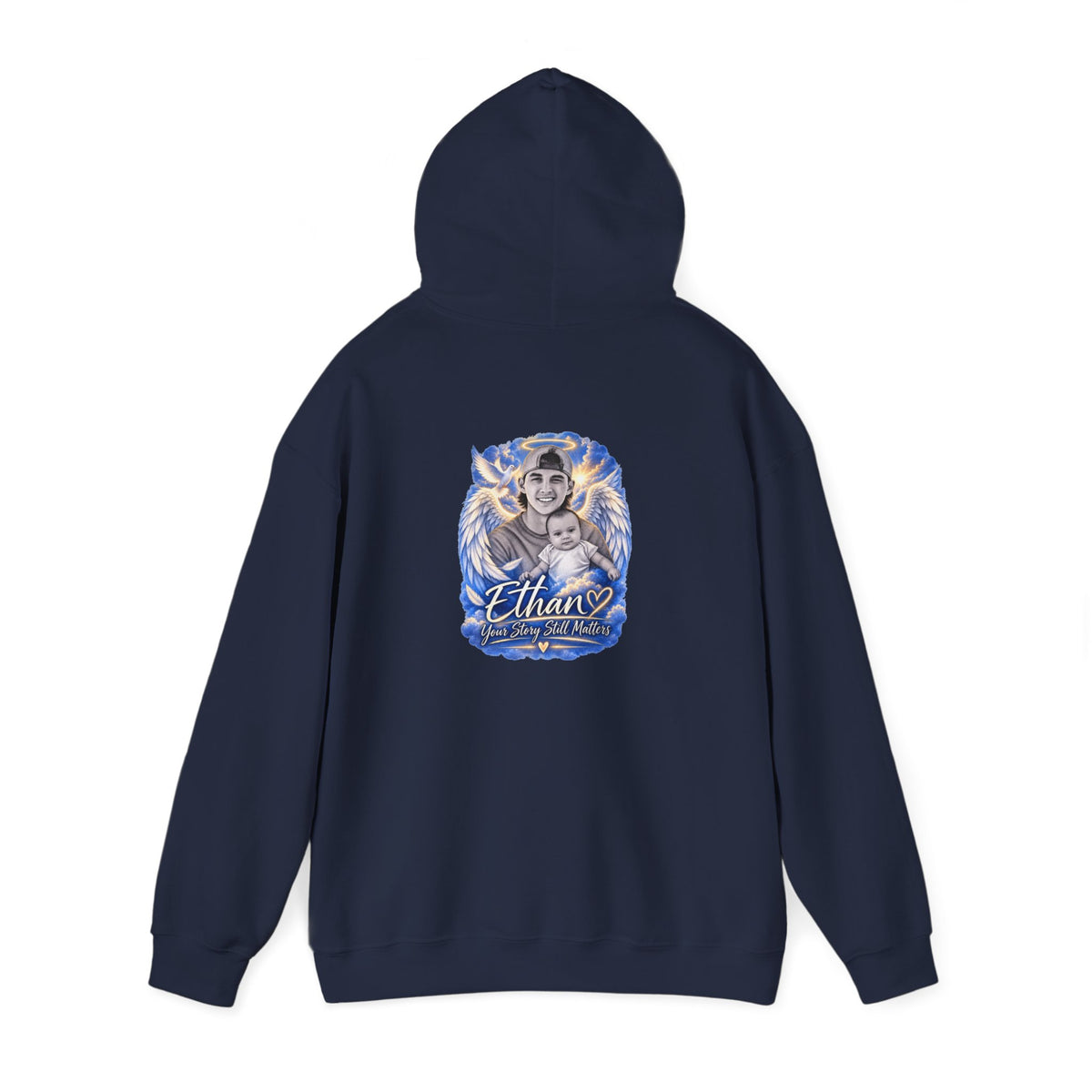 Memorial Hoodie - "Ethan Your story still matters" Angel Wings Tribute Pullover