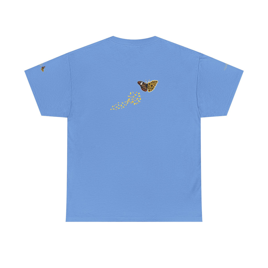 Sunflower Kitten Tee | Butterfly Accent, Floral Cat Shirt