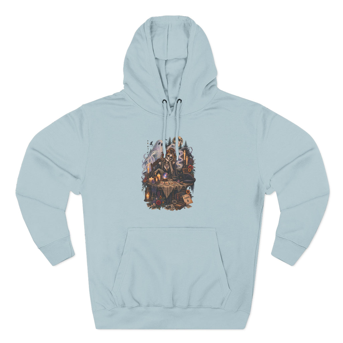 Skeleton, Cat and Ghost Tarot Seance- Paranormal Tees