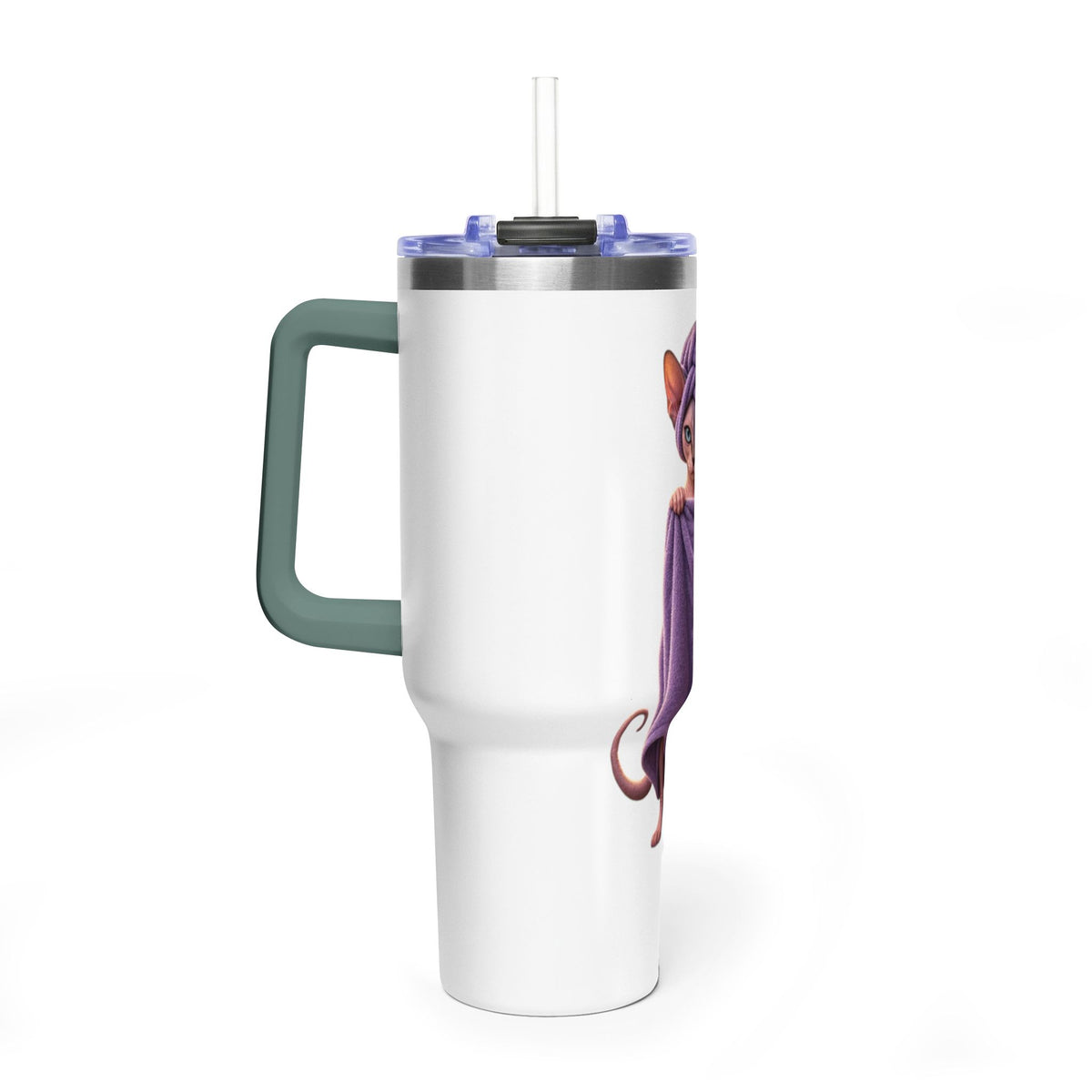 40oz Sphinx Cat Spa Tumbler — Sphynx With Towel Insulated Travel Mug