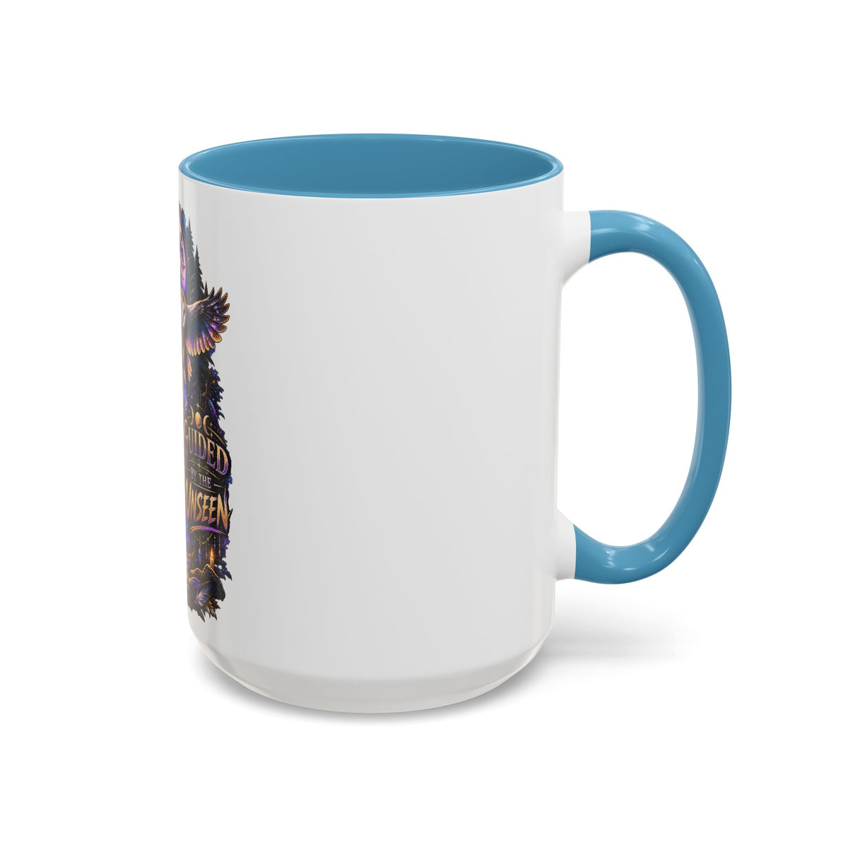 Guided by the Unseen Coffee Mug — Wolf & Owl Spirit Animal Accent Mug (11/15oz)