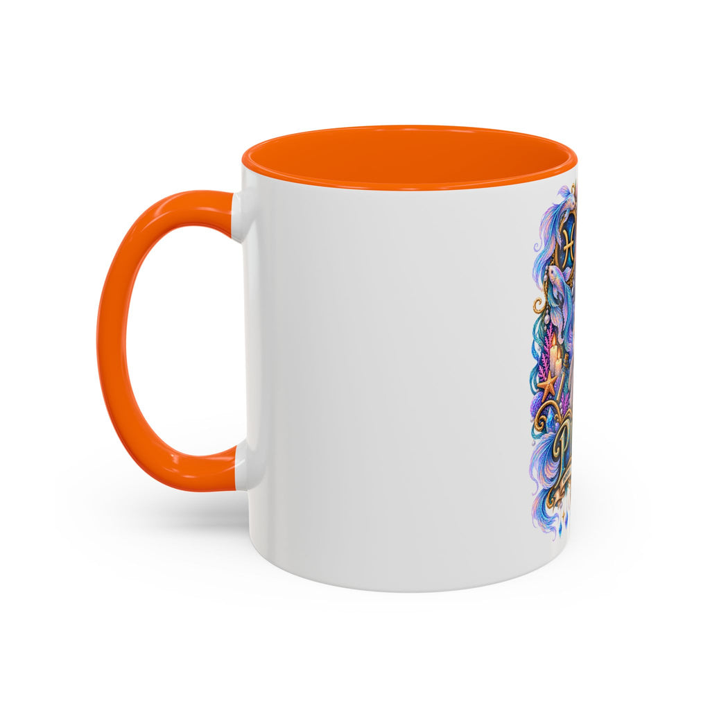 Pisces Devon Rex Cat Accent Coffee Mug — Zodiac Astrology Ceramic Mug (11/15oz)