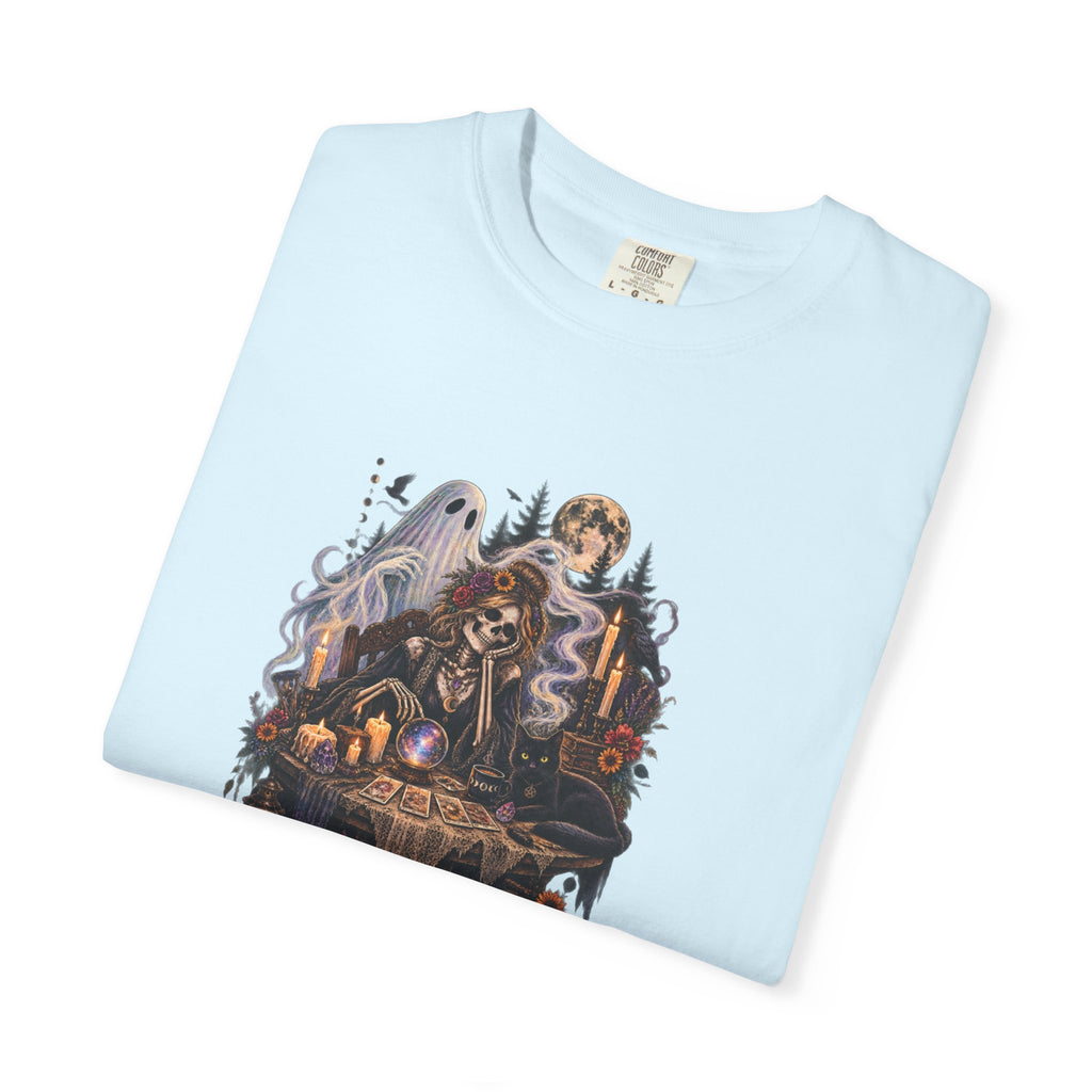 Tarot Seance Skeleton, Black Cat & Ghost Graphic Tee