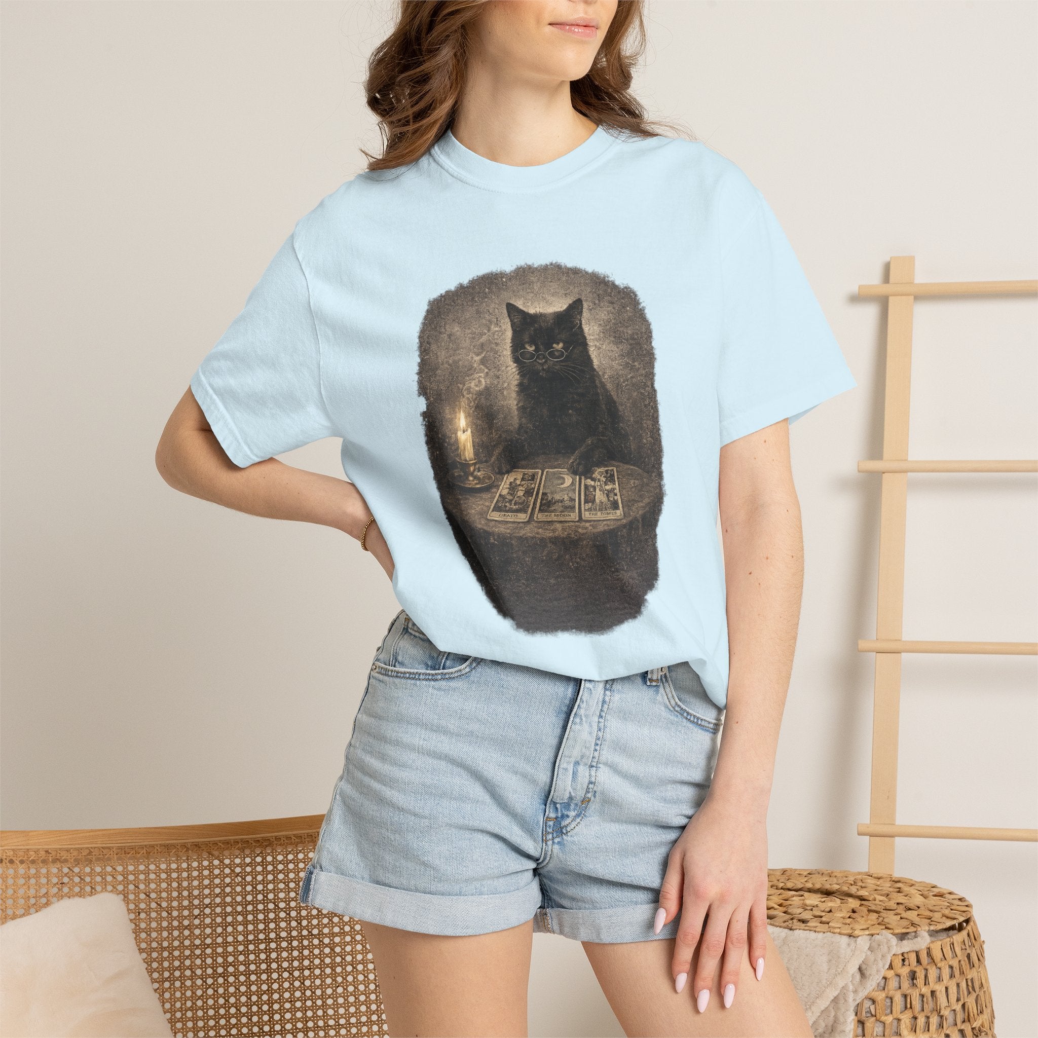 Tarot Cat T-Shirt — Black Cat Fortune Teller Graphic Tee