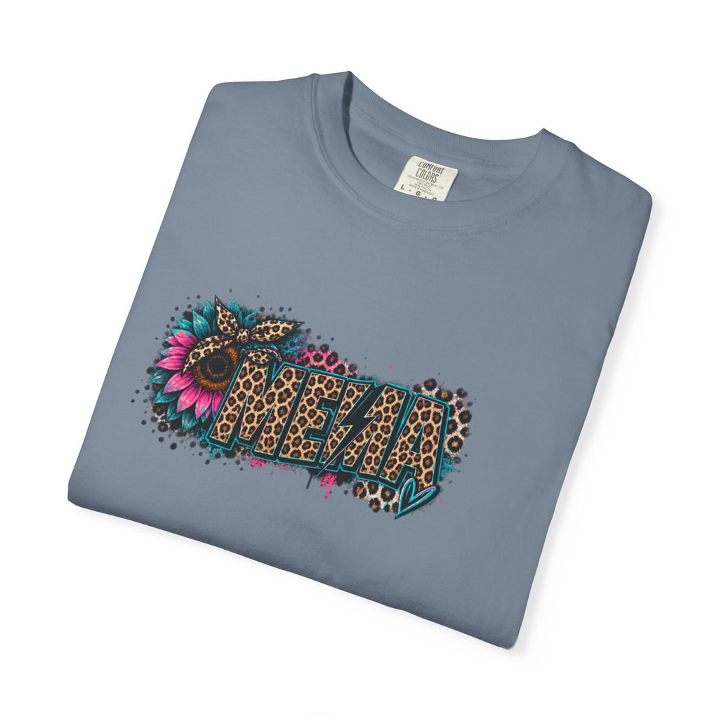 MEMA Leopard Floral Logo T-Shirt — Vintage Animal Print Graphic Tee