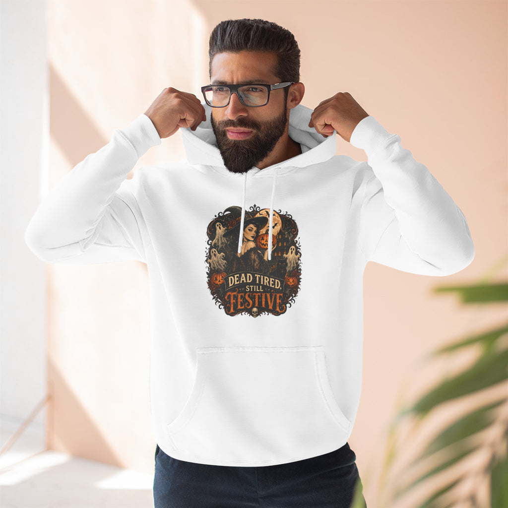 Dead Tired but Festive Hoodie — Funny Halloween Pullover