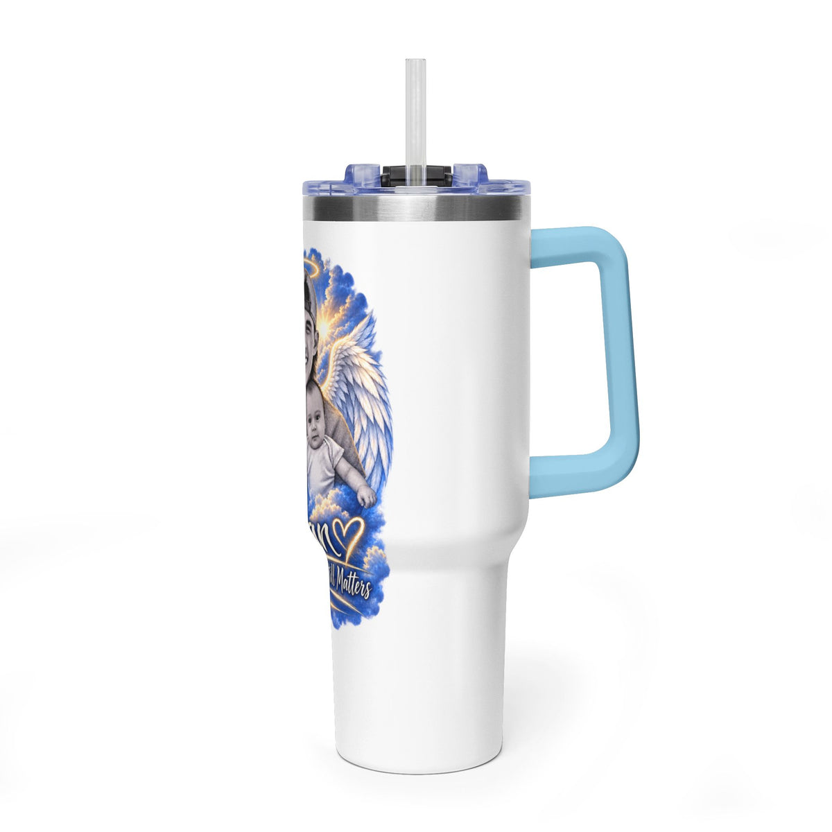 Memorial 40oz Tumbler — Personalized 'Ethan' Angel Wings Keepsake