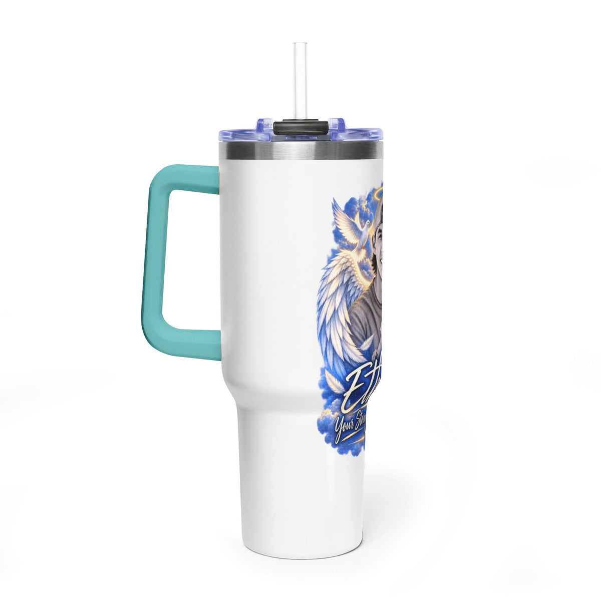 Memorial 40oz Tumbler — Personalized 'Ethan' Angel Wings Keepsake