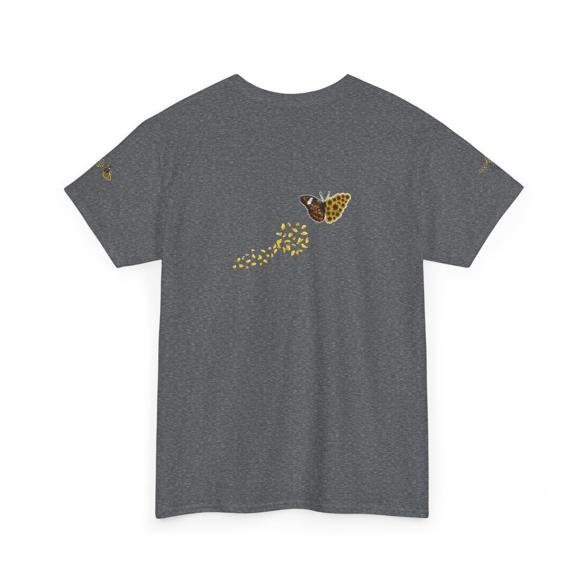 Sunflower Kitten Tee | Butterfly Accent, Floral Cat Shirt
