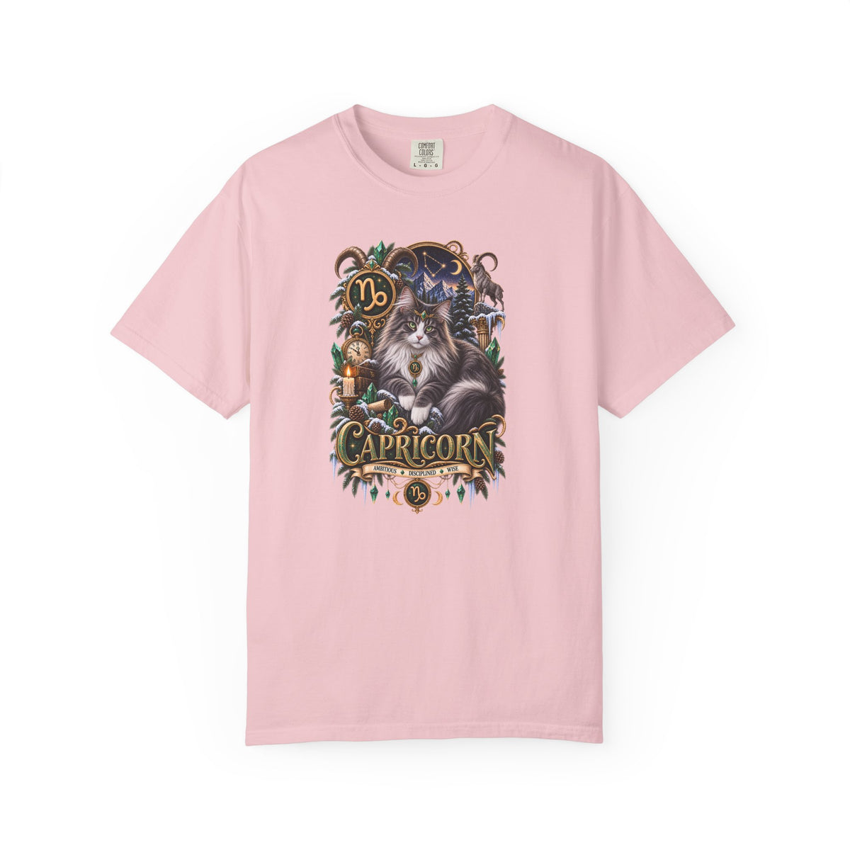 Capricorn Zodiac Norwegian Mountain Cat T-Shirt — Astrological Horoscope Tee