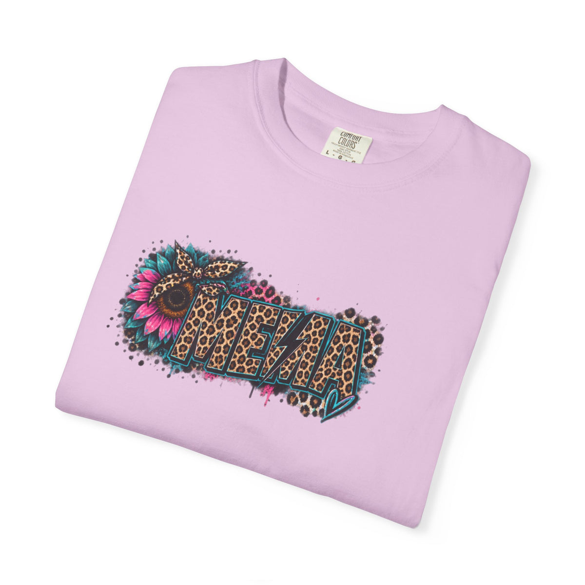 MEMA Leopard Floral Logo T-Shirt — Vintage Animal Print Graphic Tee