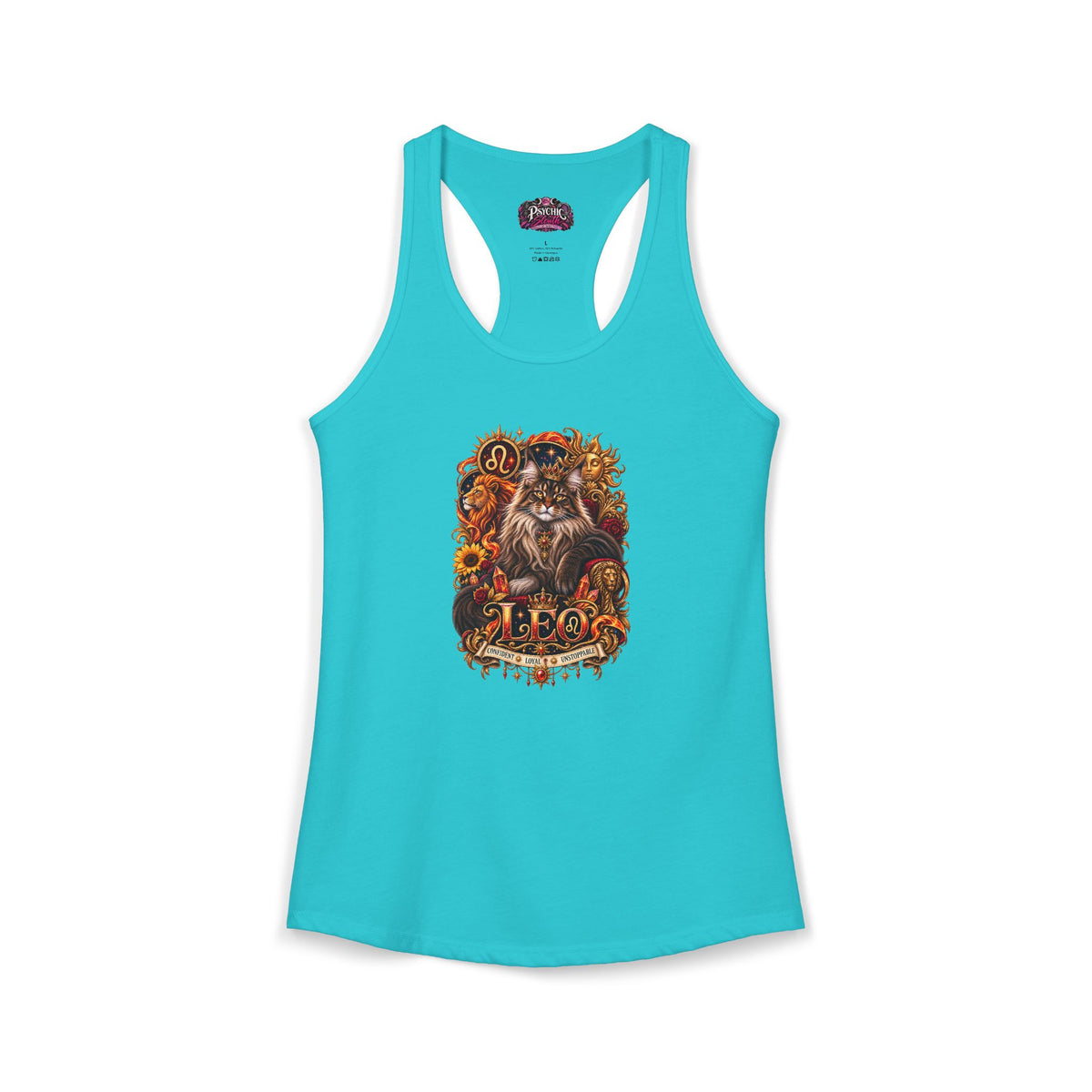 Leo Maine Coon Cat Zodiac Tank- Celestial Astrology Cat Lover Tank