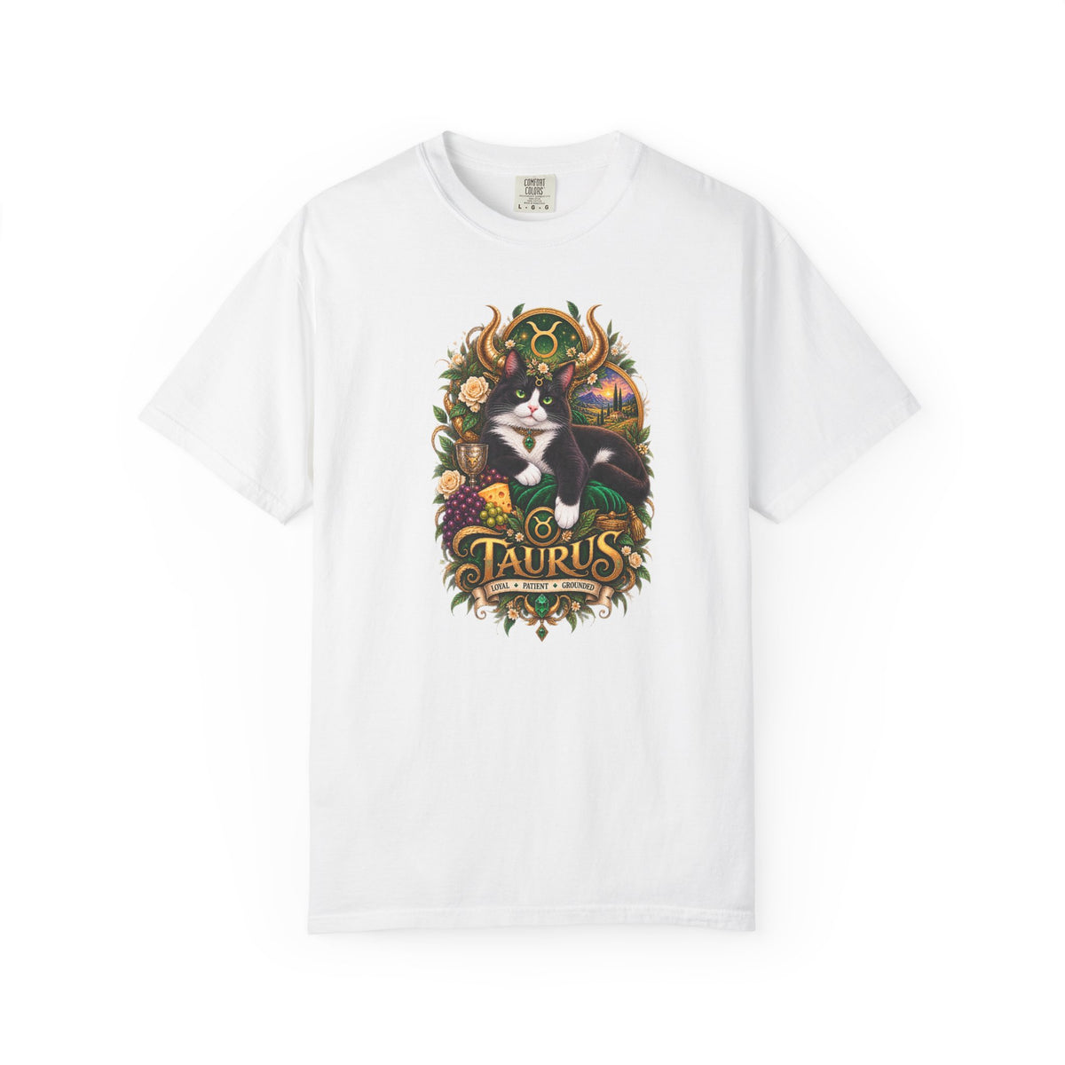 Taurus Tuxedo Cat Zodiac T-Shirt — Astrological Taurus Graphic Tee