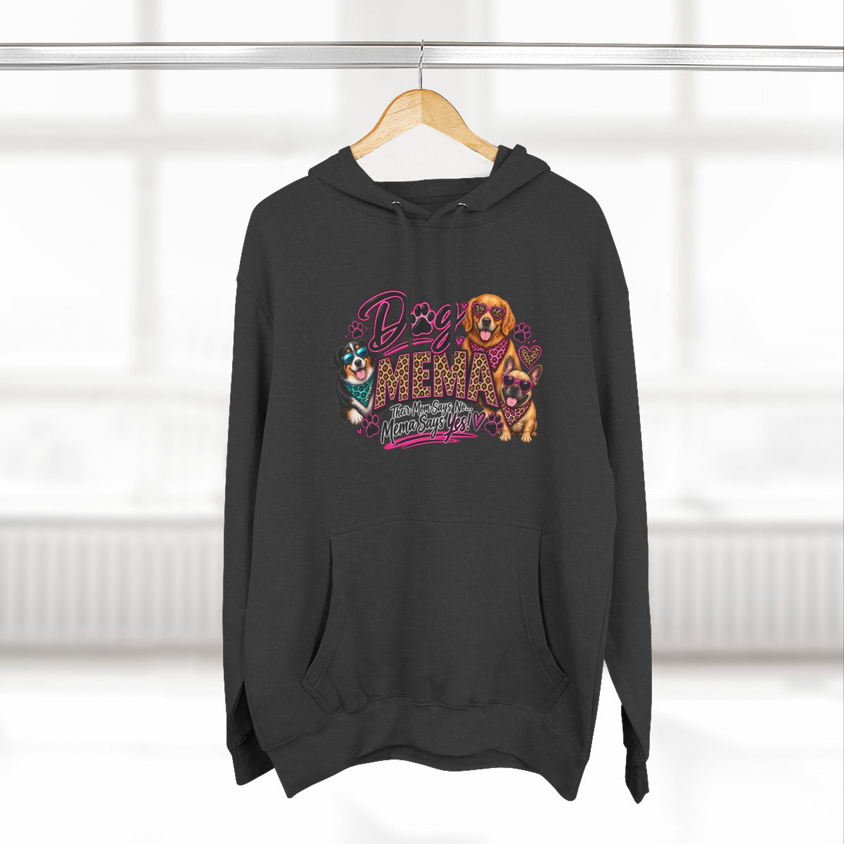 Dog Mema Hoodie — Cute Paw Print Graphic Pullover for Grandma Dog lovers