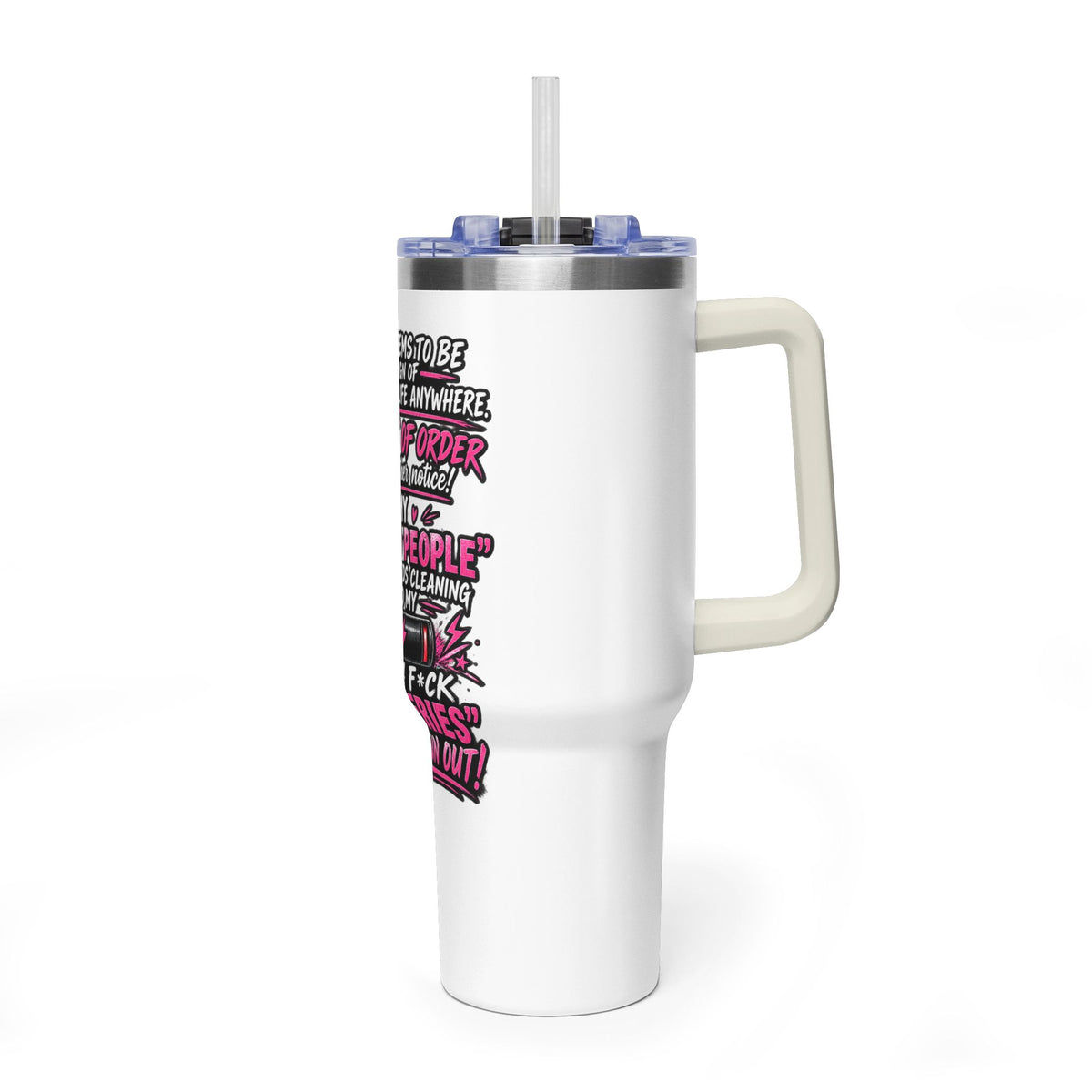 40oz Thermal Tumbler – Funny "Out of Order" Battery Joke Travel Mug
