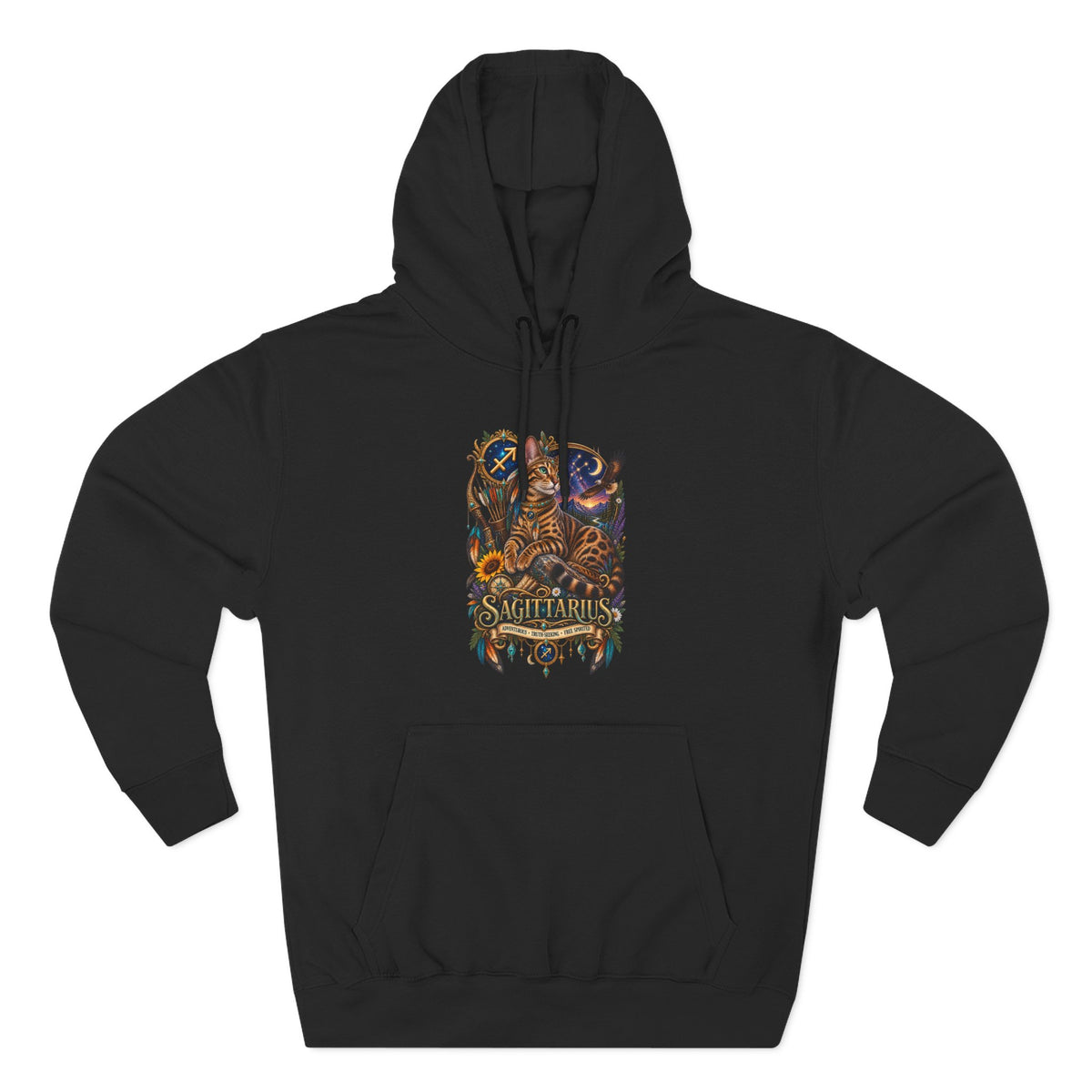 Sagittarius Bengal Zodiac Hoodie — Celestial Archer Constellation Graphic