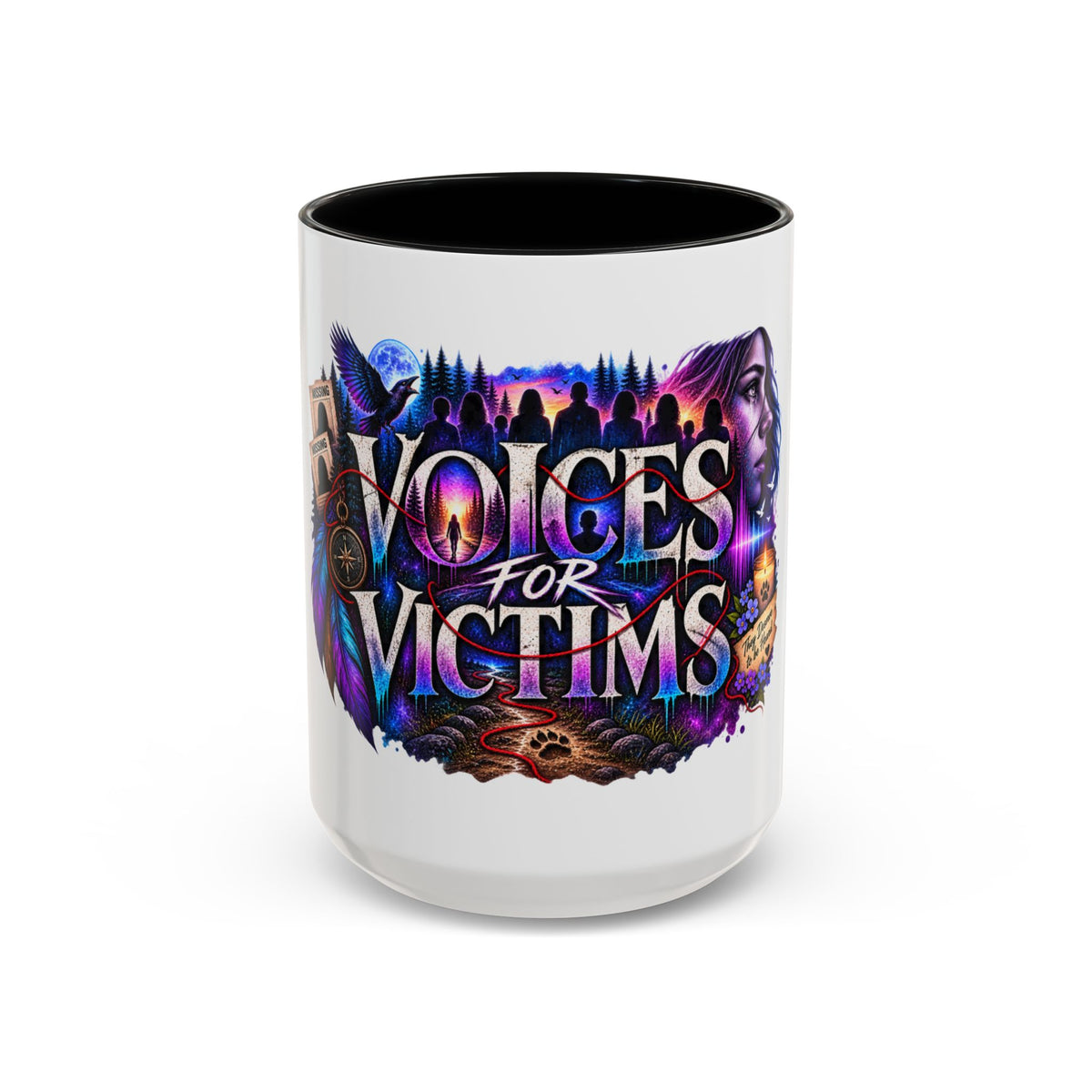 Voices for Victims Accent Coffee Mug – Advocacy & Support Ceramic Mug (11/15oz)